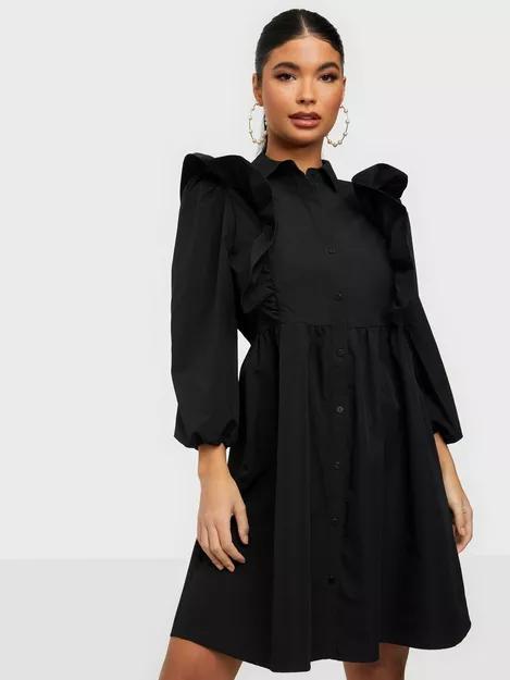 Buy Vero Moda VMCARMELLA 7/8 SHIRT DRESS F - Black | Nelly.com