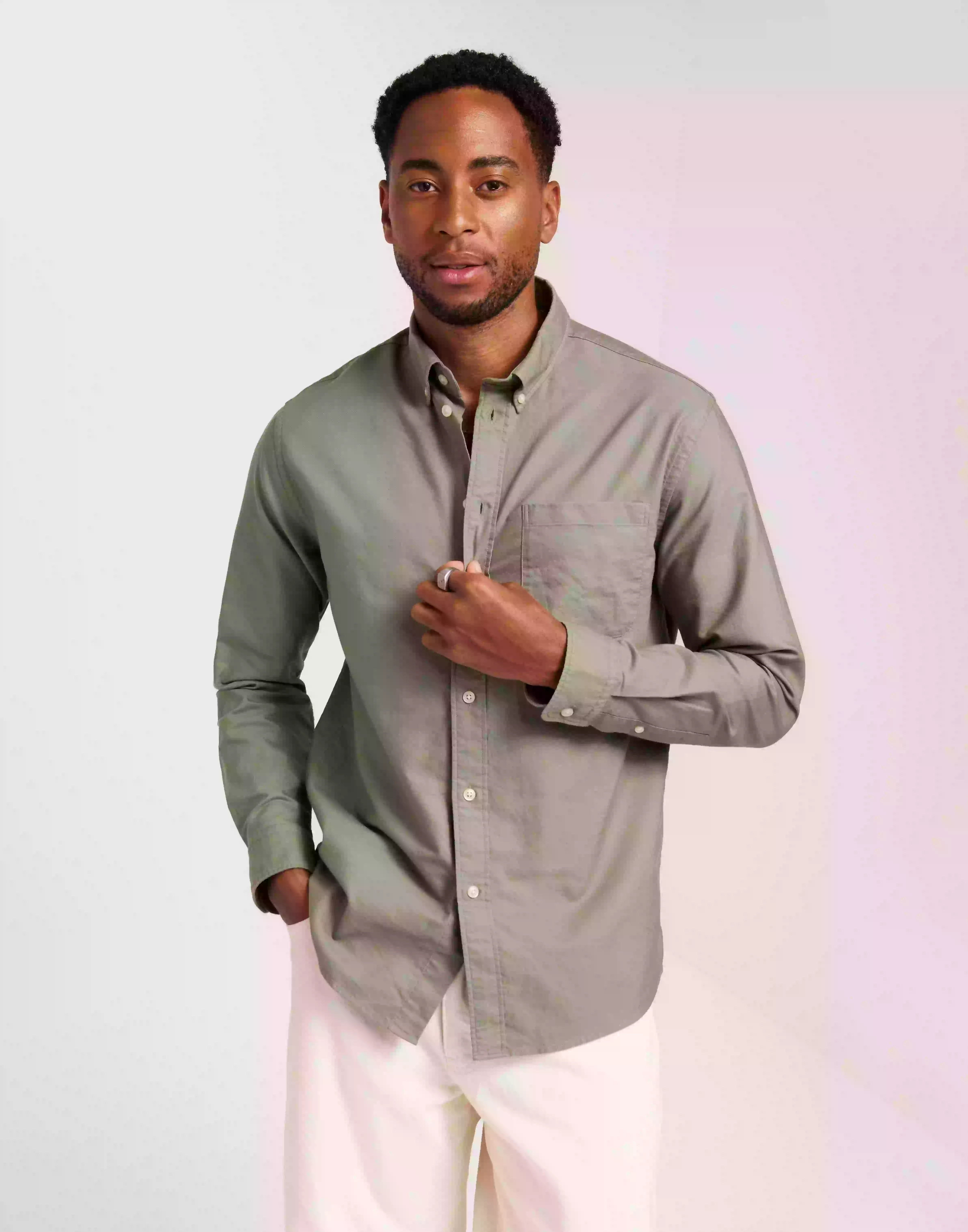 Selected Homme Slhregrick-Ox Shirt Ls Noos Hverdagsskjorter Vetiver