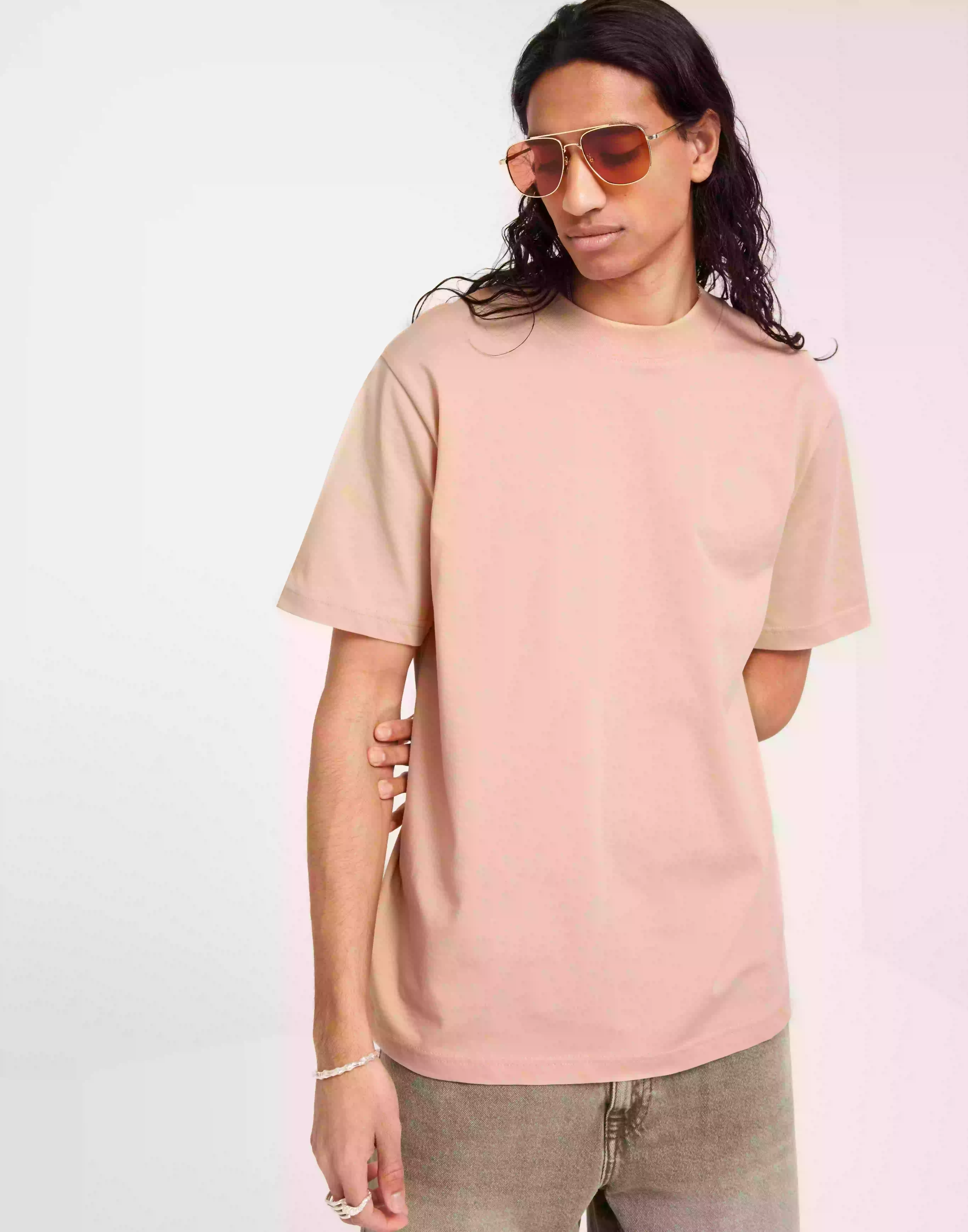 Selected Homme Slhrelaxcolman Ss O-Neck Tee B Coll T-Shirts & Linnen Pink Sand