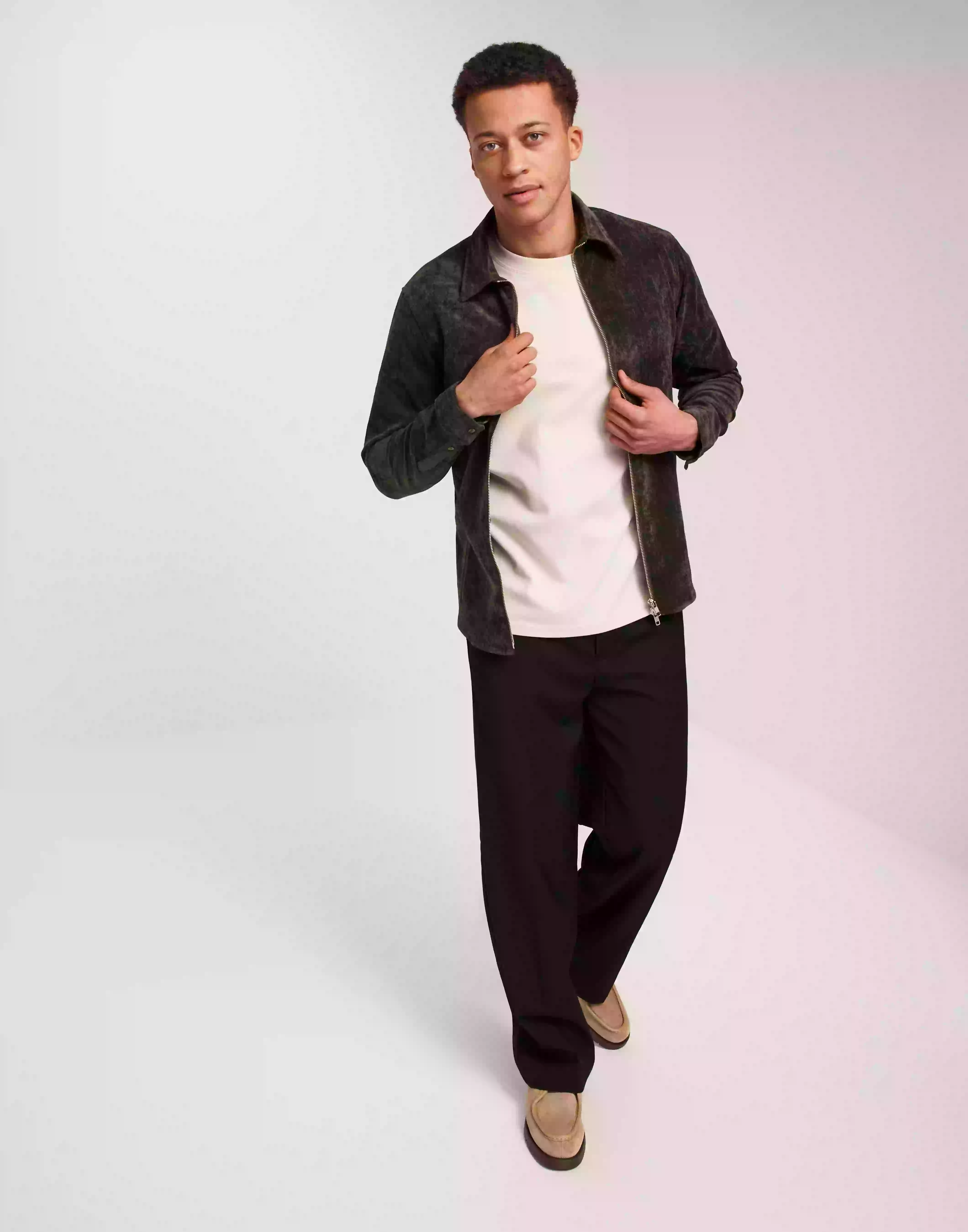 Ciszere Aden cord zip Skjortjackor Moss