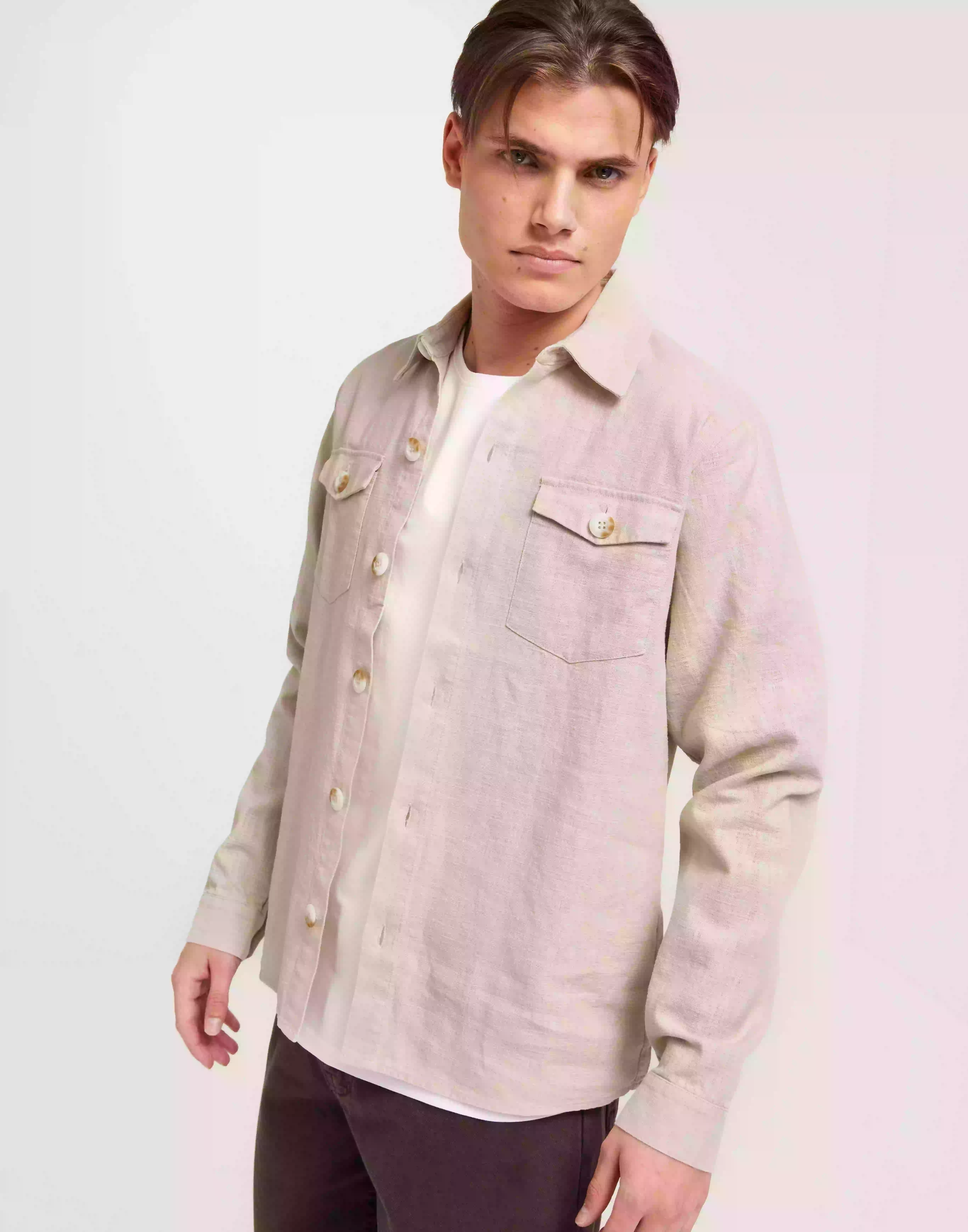 Ciszere Dani linen overshirt Overshirts Beige