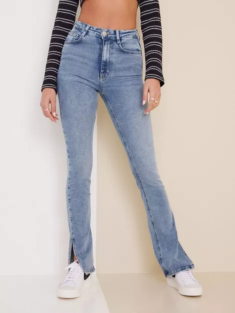 Buy Gina Tricot Molly slit jeans - Sea Blue