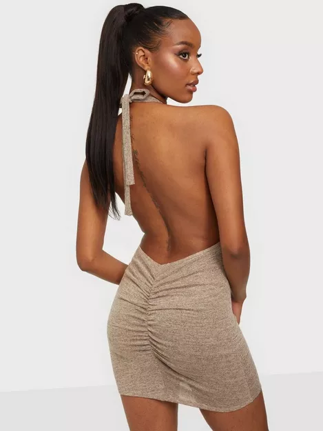 Buy Nelly Low Back Dress - Beige