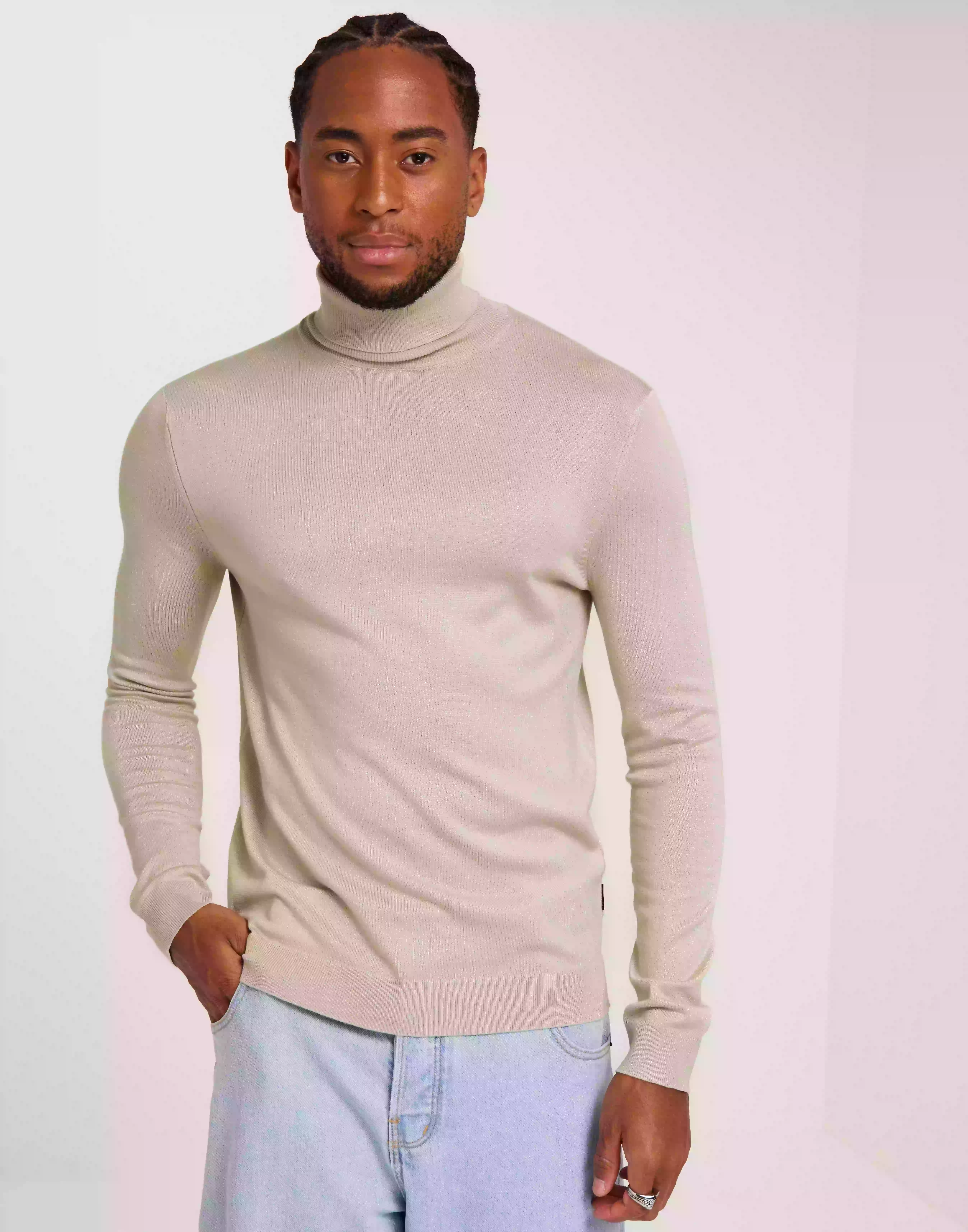 Only & Sons Onswyler Life Reg 14 Roll Knit Noos Polotröjor Silver Lining