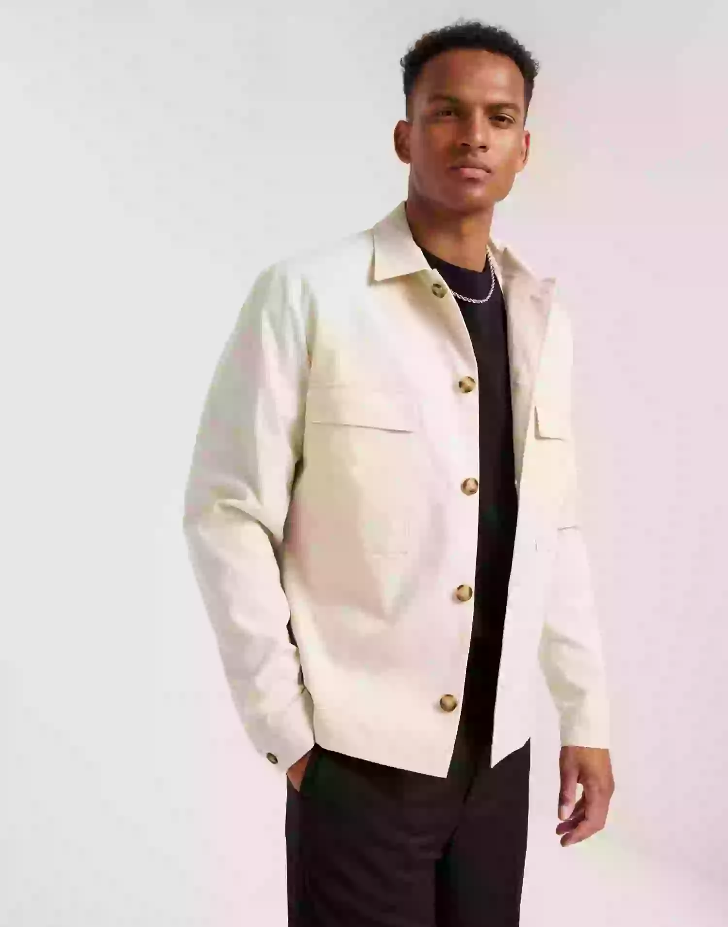 Selected Homme Slhmartin Linen Hybrid Jkt Ex Kavajer Bone White