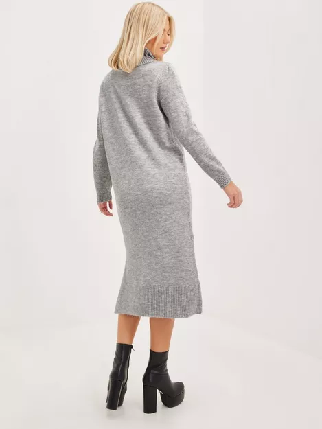 Buy Only ONLBRANDIE L/S ROLL NECK DRESS KNT - Light Grey Melange