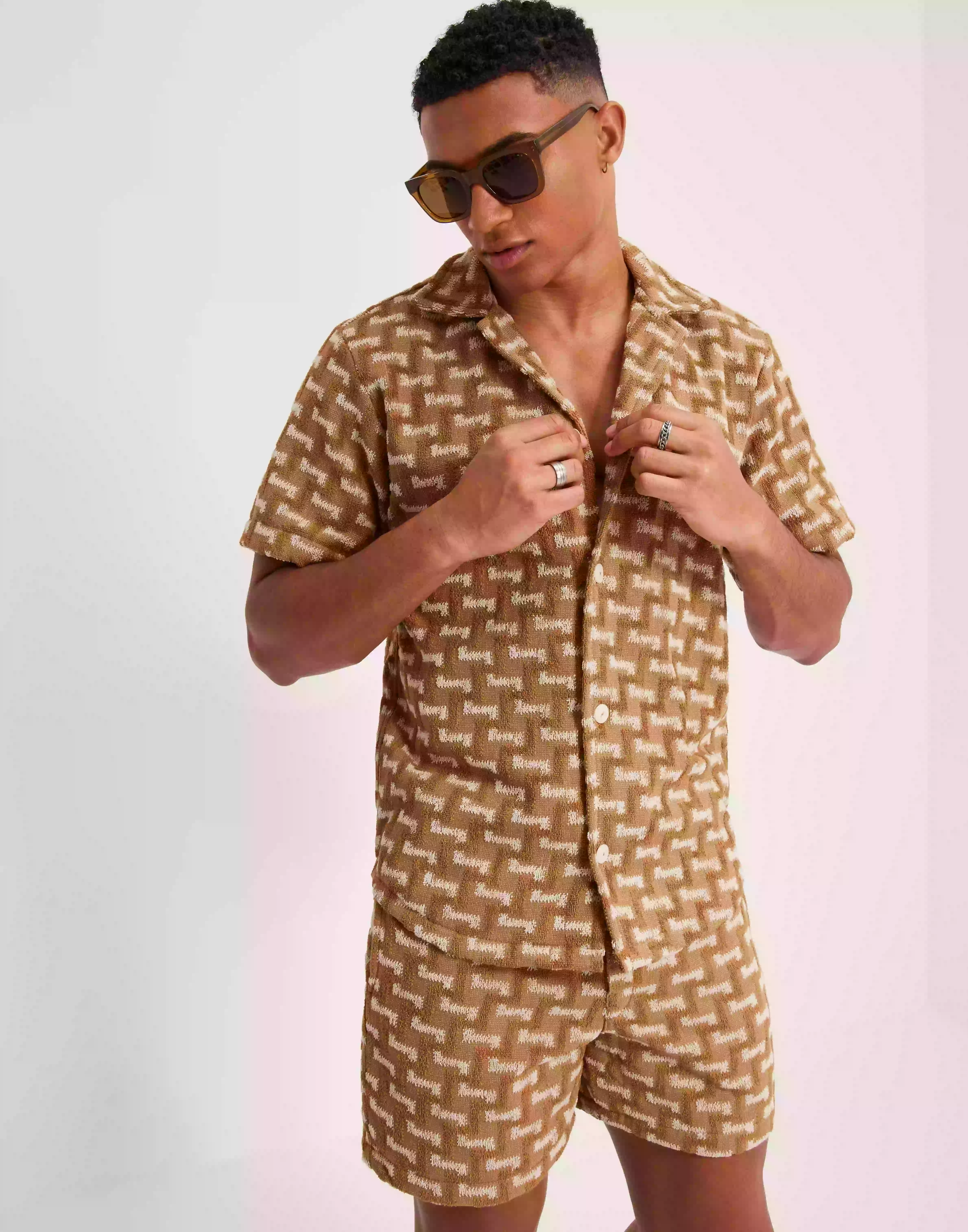 OAS Cuba Terry Shirt Skjortor Beige