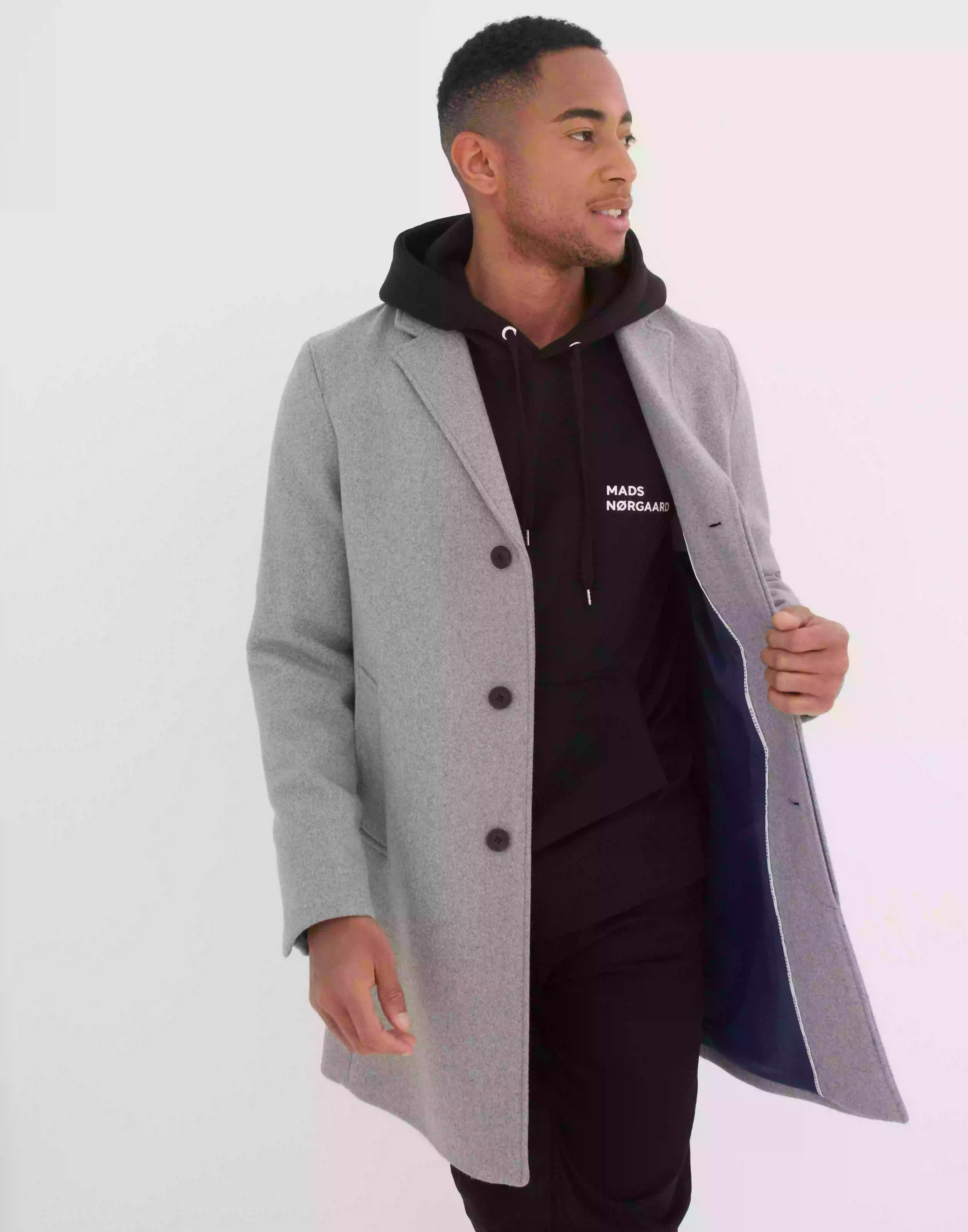 Selected Homme Slhhagen W Coat B Noos Frakker Grey Melange Twill