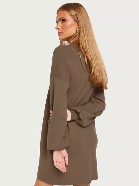 Buy Vero Moda VMNANCY NOOS Lentil LS DRESS Brown - FUNNELNECK