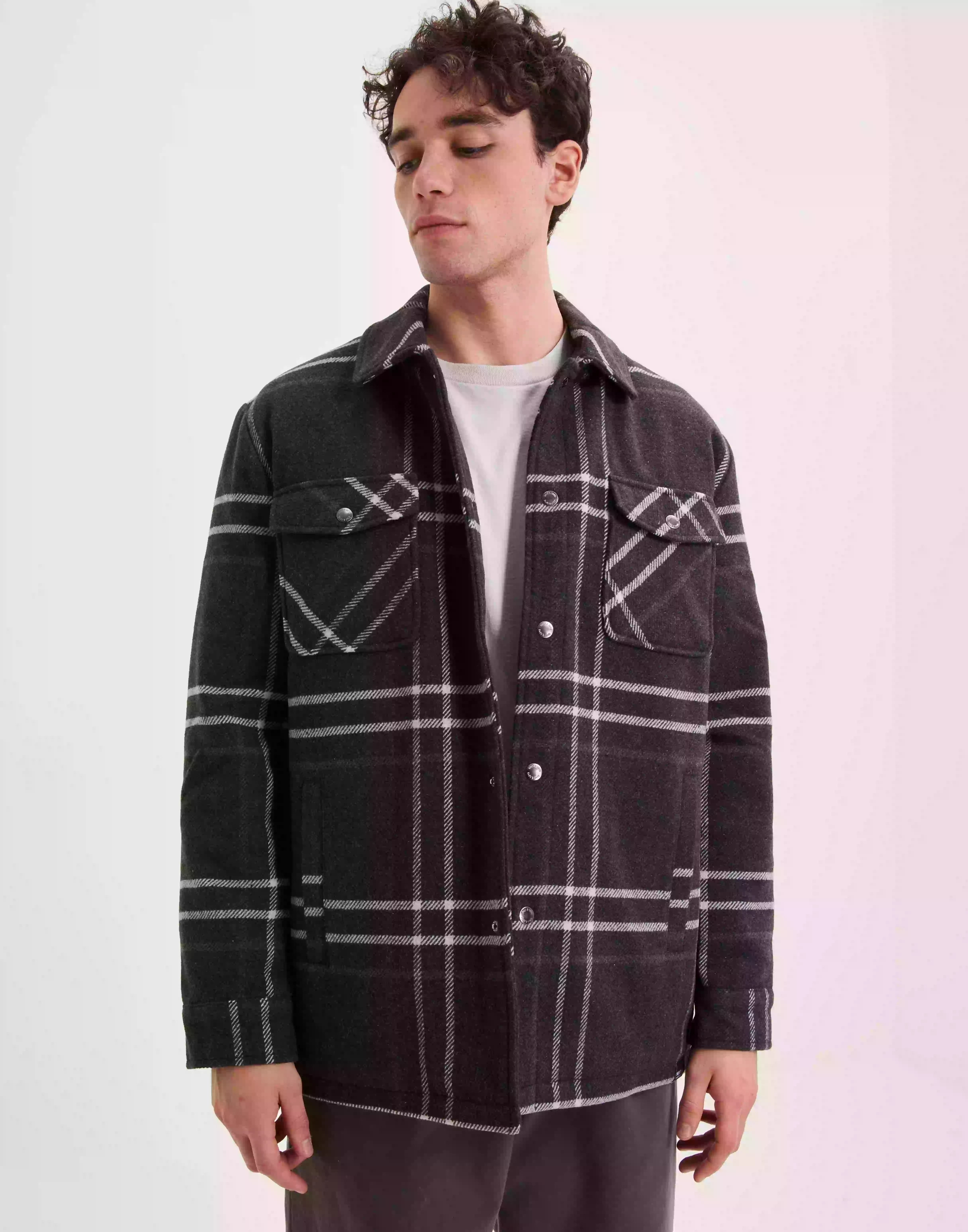 Only & Sons Onscreed Loose Check Wool Jacket Ot Jackor Black White