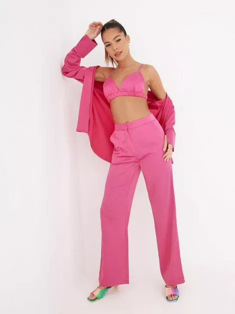 Missguided, Tops, Missguided Pink Satin Bralette