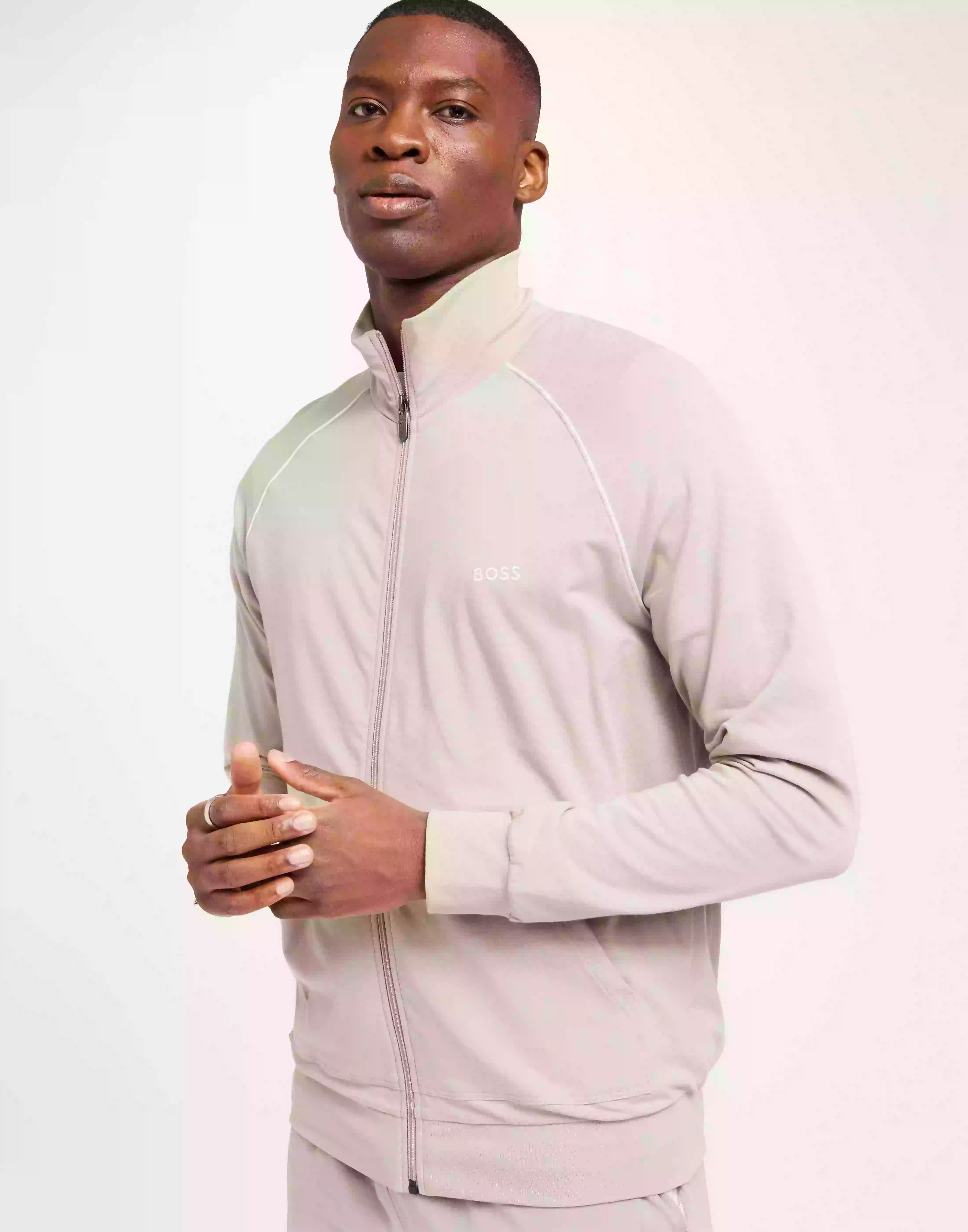 BOSS Mix&Match Jacket Z 10241810 02 Tröjor med dragkedja Light Beige