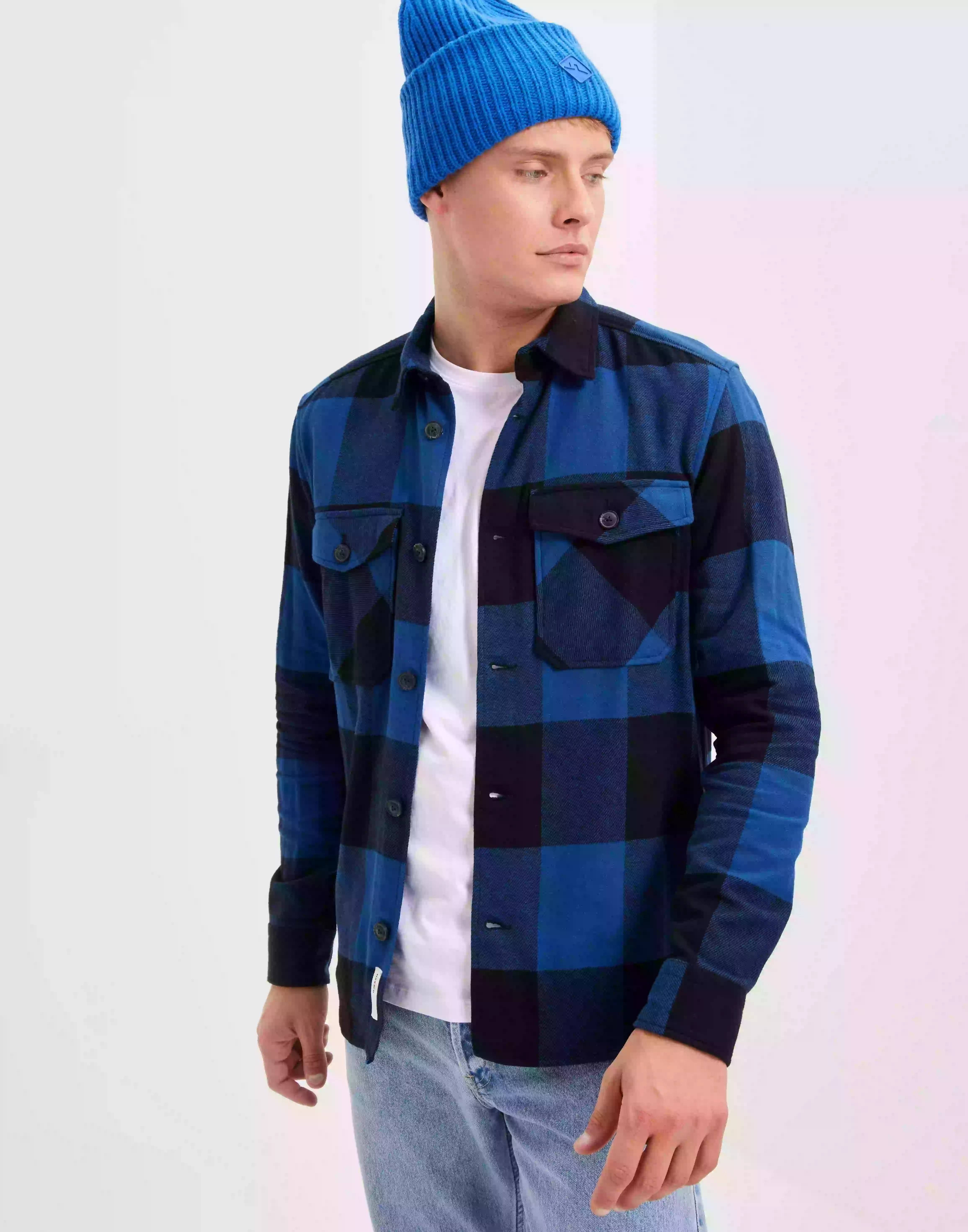 Only & Sons Onsmilo Ls Check Overshirt Noos Vardagsskjortor True Blue