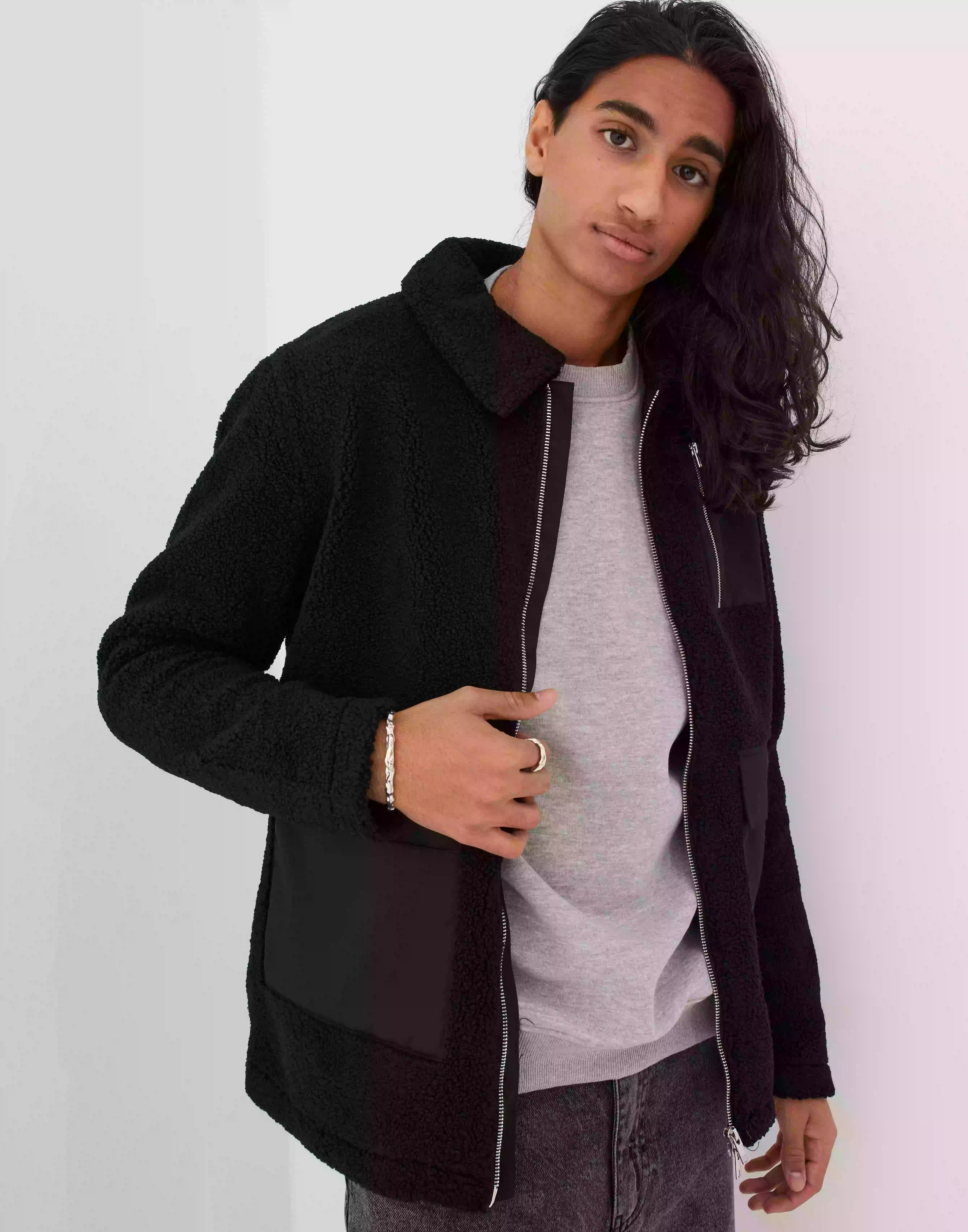 Ciszere Jaden pile jacket Fleecejackor Black
