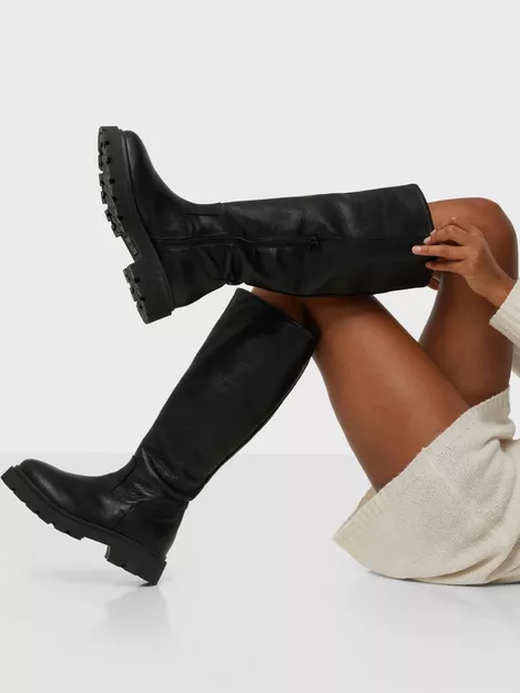 Køb Selected Femme SLFEMMA SHAFTED LEATHER BOOT B Black | Nelly.com