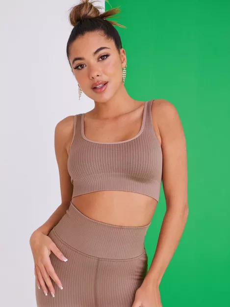 Buy Nelly Athletic Seamless Crop Top - Nougat