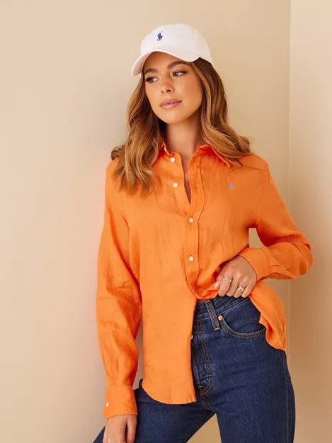 Buy Polo Ralph Lauren Relaxed Fit Linen Shirt - Orange 