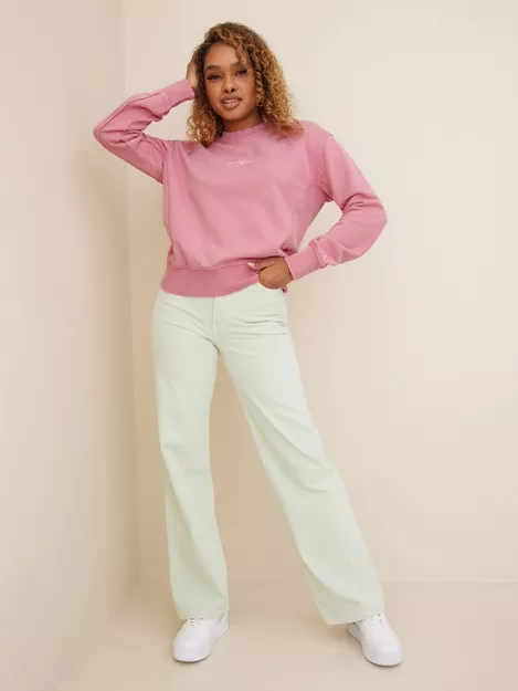 Pink Jeans NECK MONOGRAM - Calvin Buy WASHED LOGO CREW Klein