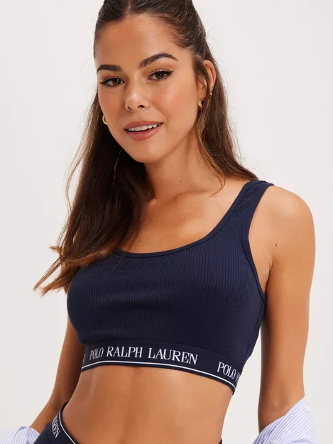Buy Polo Ralph Lauren Repeat-Logo Ribbed Bralette - Navy