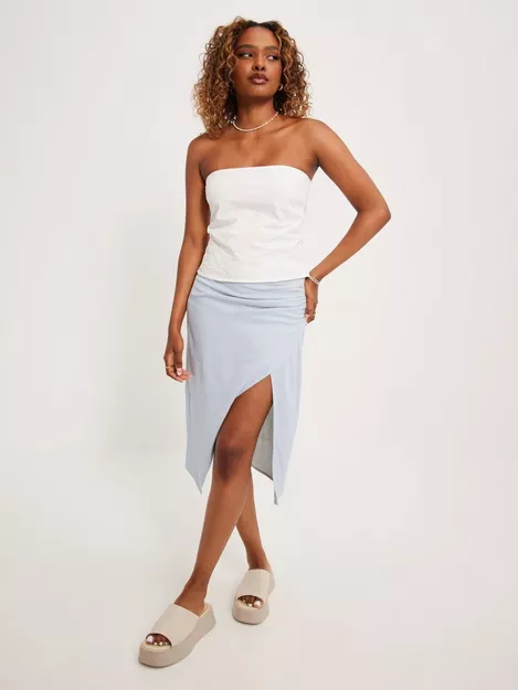 Buy Nelly Mid Ruched Skirt Light Blue | Nelly.com