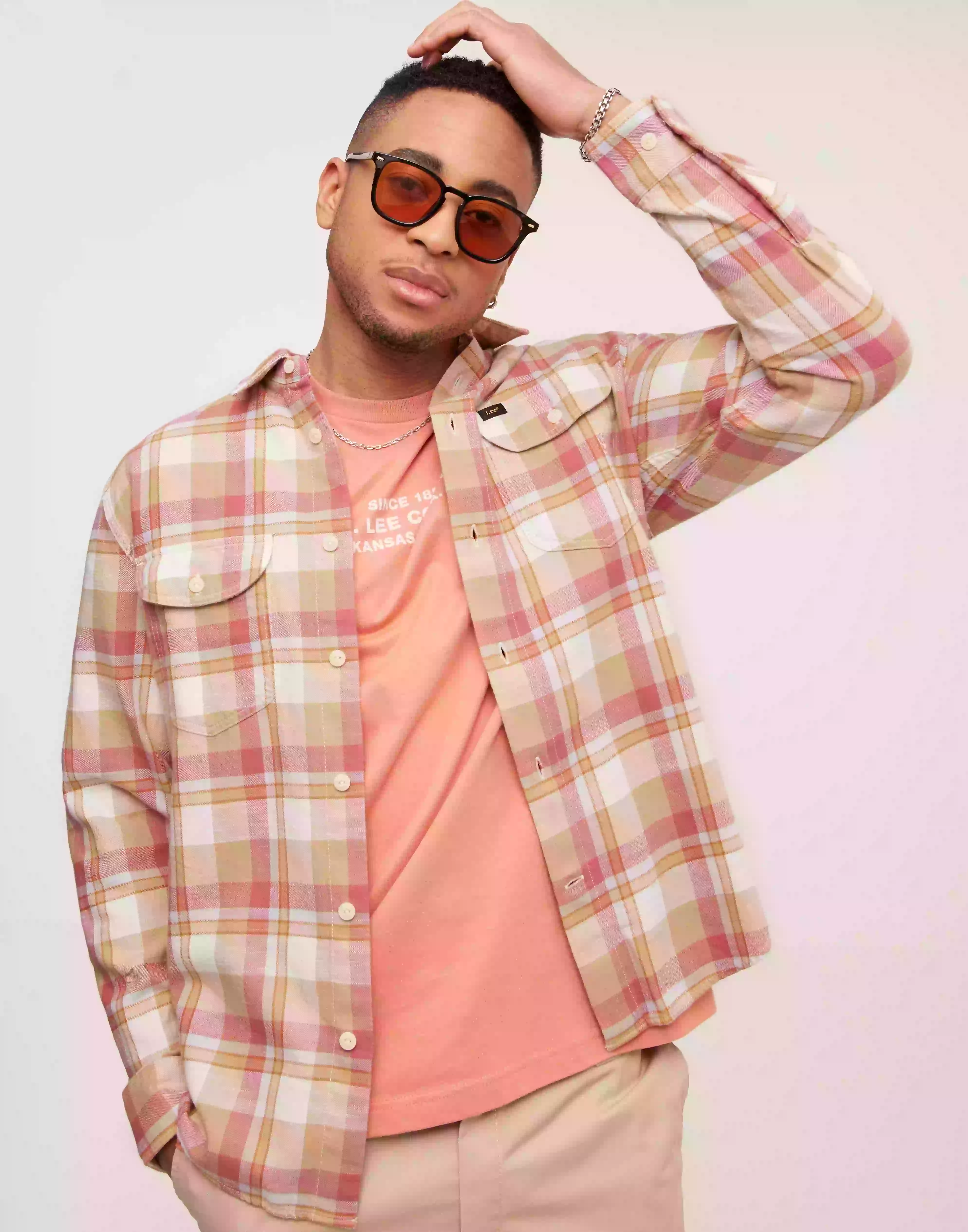 Lee Jeans Worker Shirt Rutiga skjortor Rust