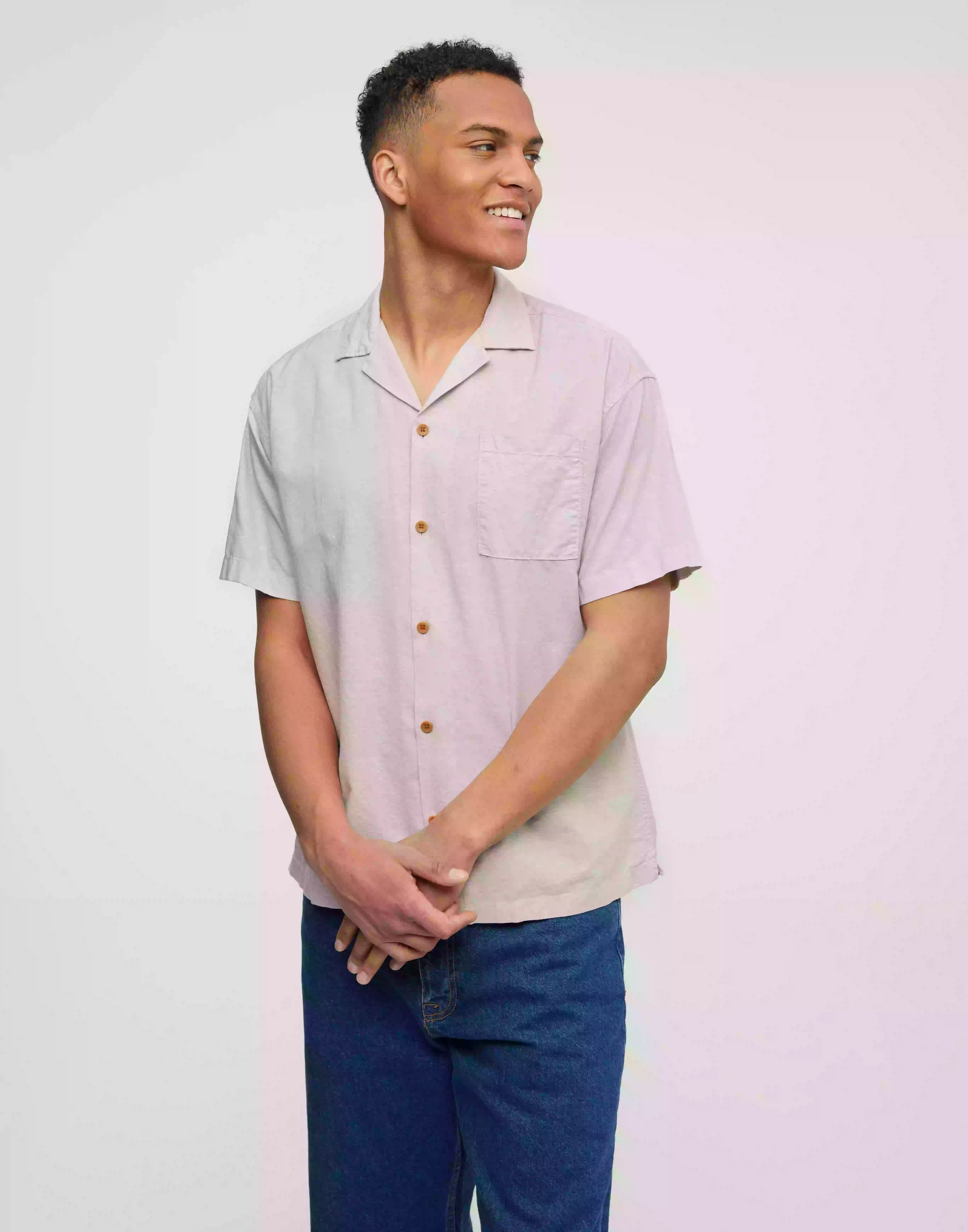 Jack & Jones Jjesummer Resort Shirt S/S S22 Sn Kortärmade skjortor Crockery Relax Fit