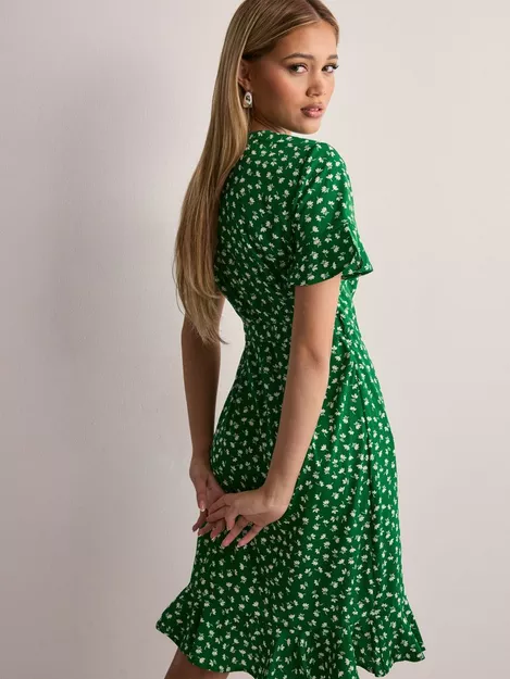 Buy Only S/S W.Fiona WRAP Green - Verdant DRESS Ditsy NOOS ONLOLIVIA WVN
