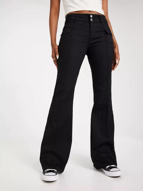 Buy Nelly Low Waist Tight Flare Pants - Black