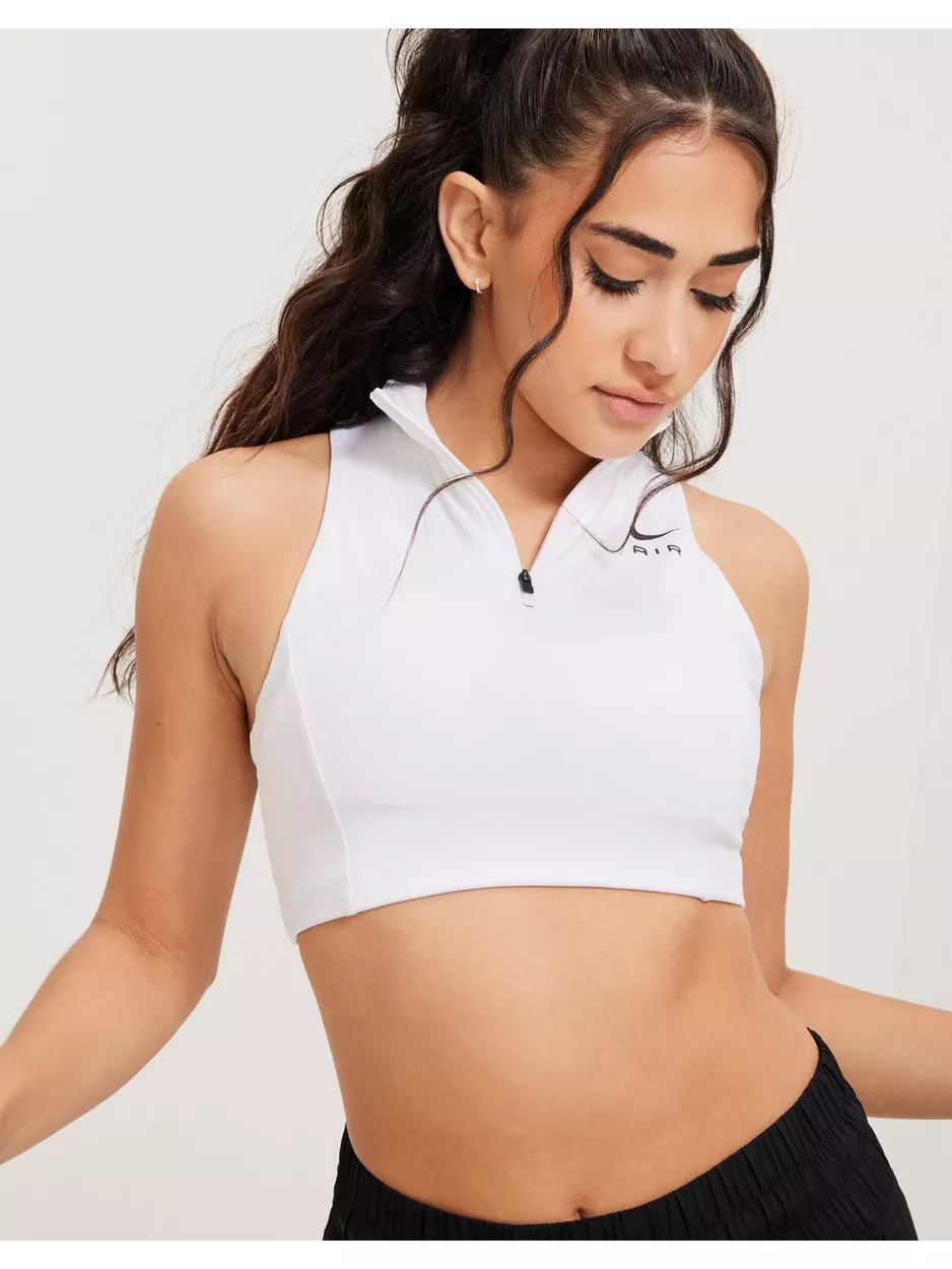 Nike W Nk Air Df Swsh Mockzip Bra Sport BH - Medium support White