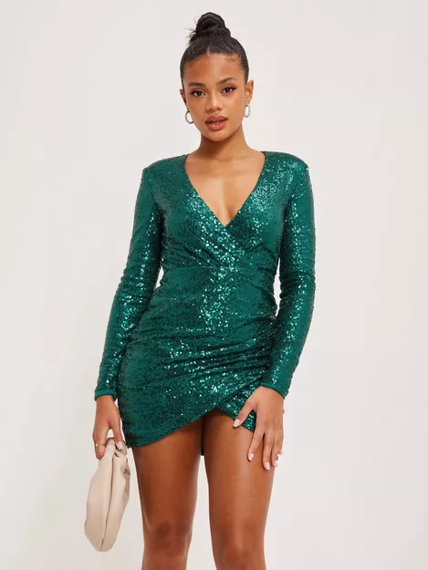 ale Fælles valg Fem Buy Nelly Be Mine Sequin Dress - Green | Nelly.com