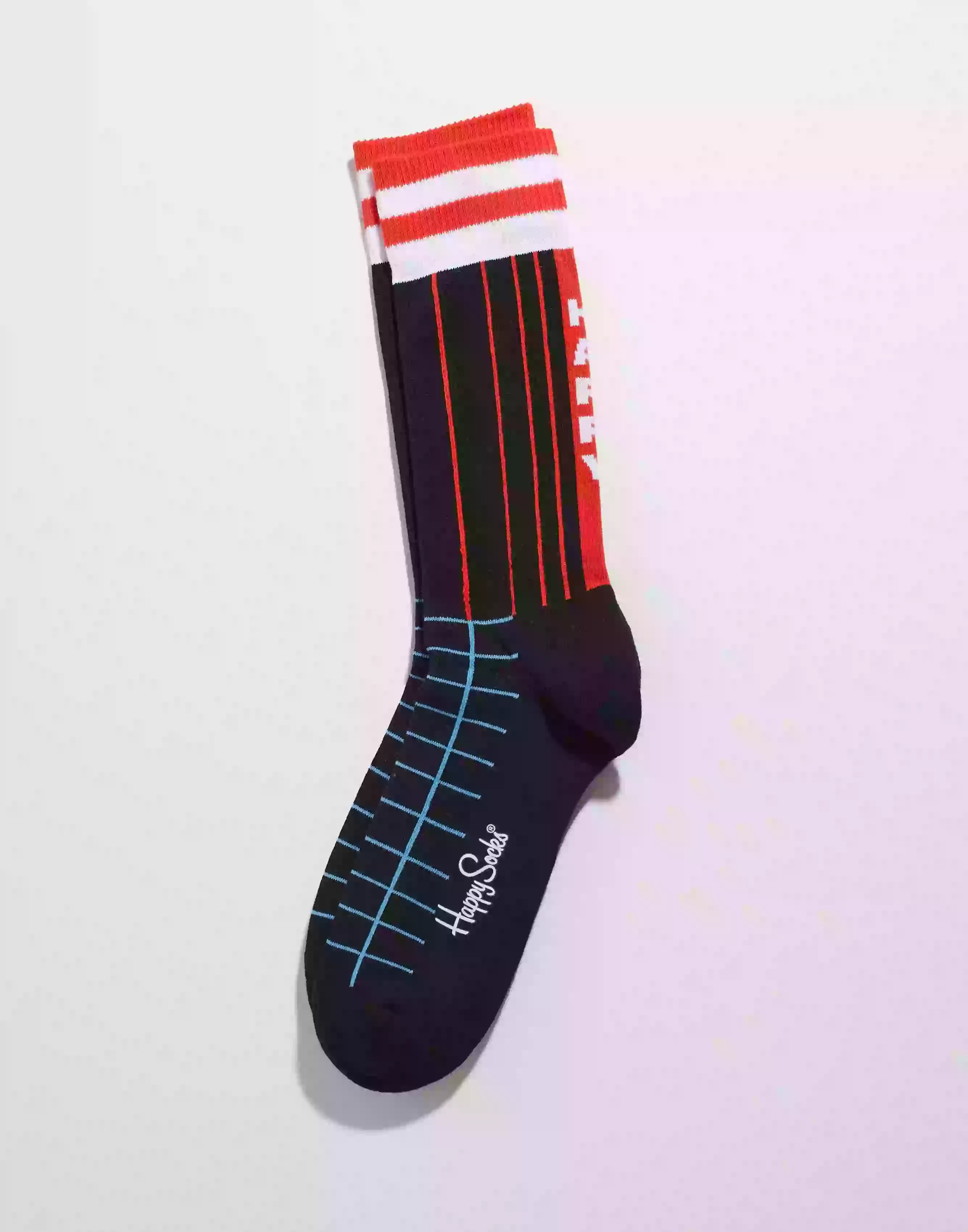 Happy Socks Grid Stripe Crew Sock Sokker Multicolor