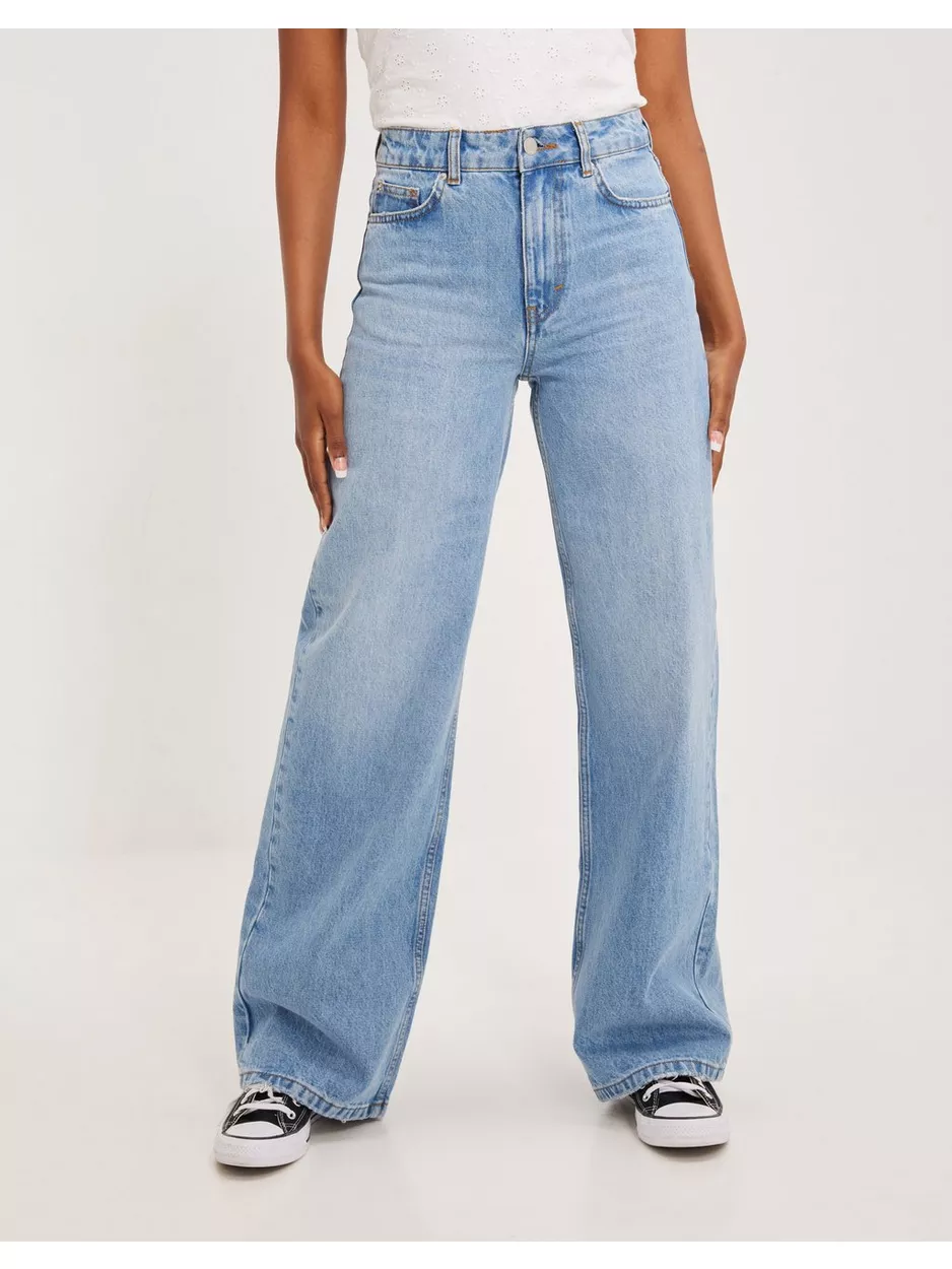 Nelly High Waist Wide Leg Jeans Wide leg jeans Denim Blå