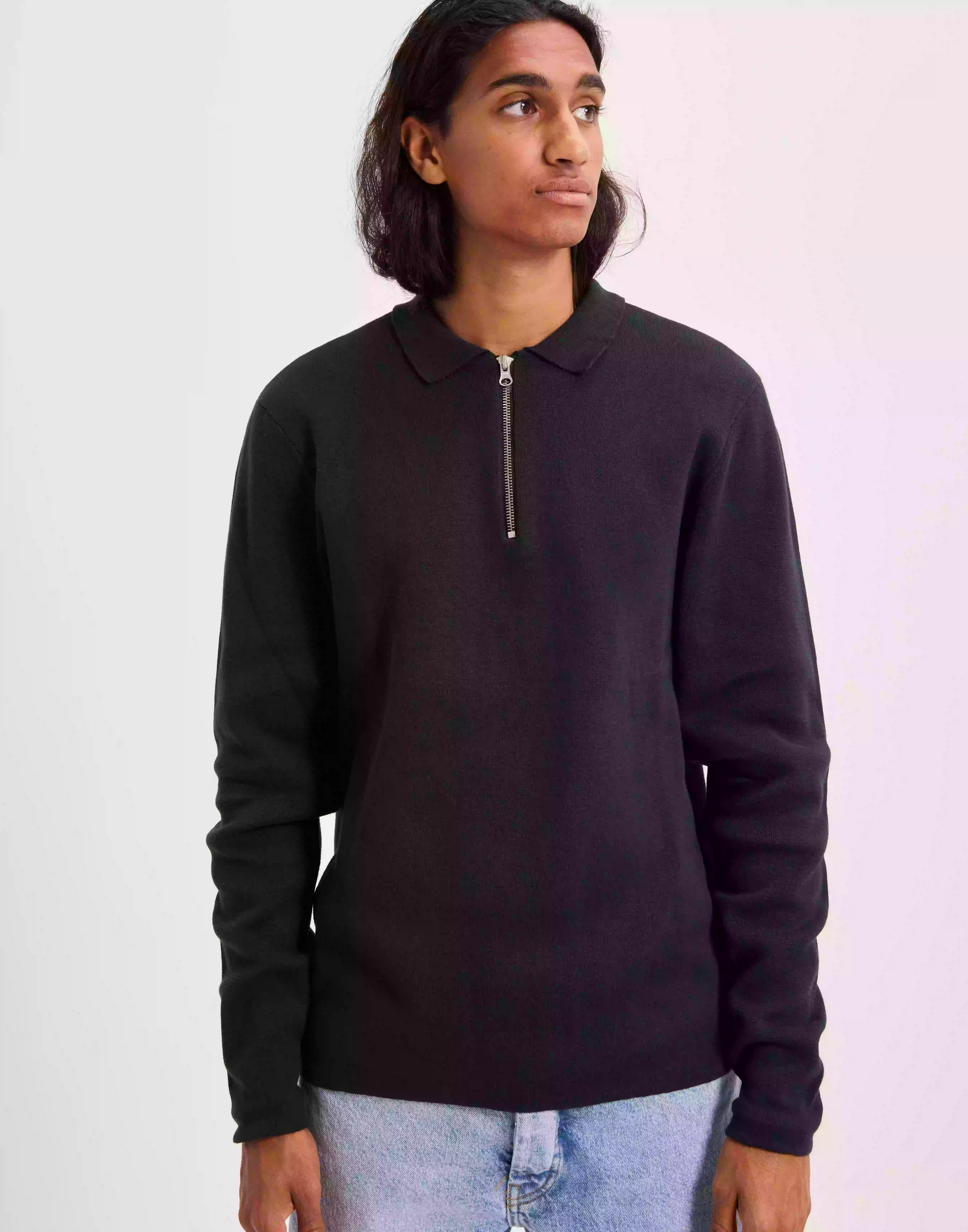 Casual Friday Karl 0043 polo collar knit Stickade tröjor Black