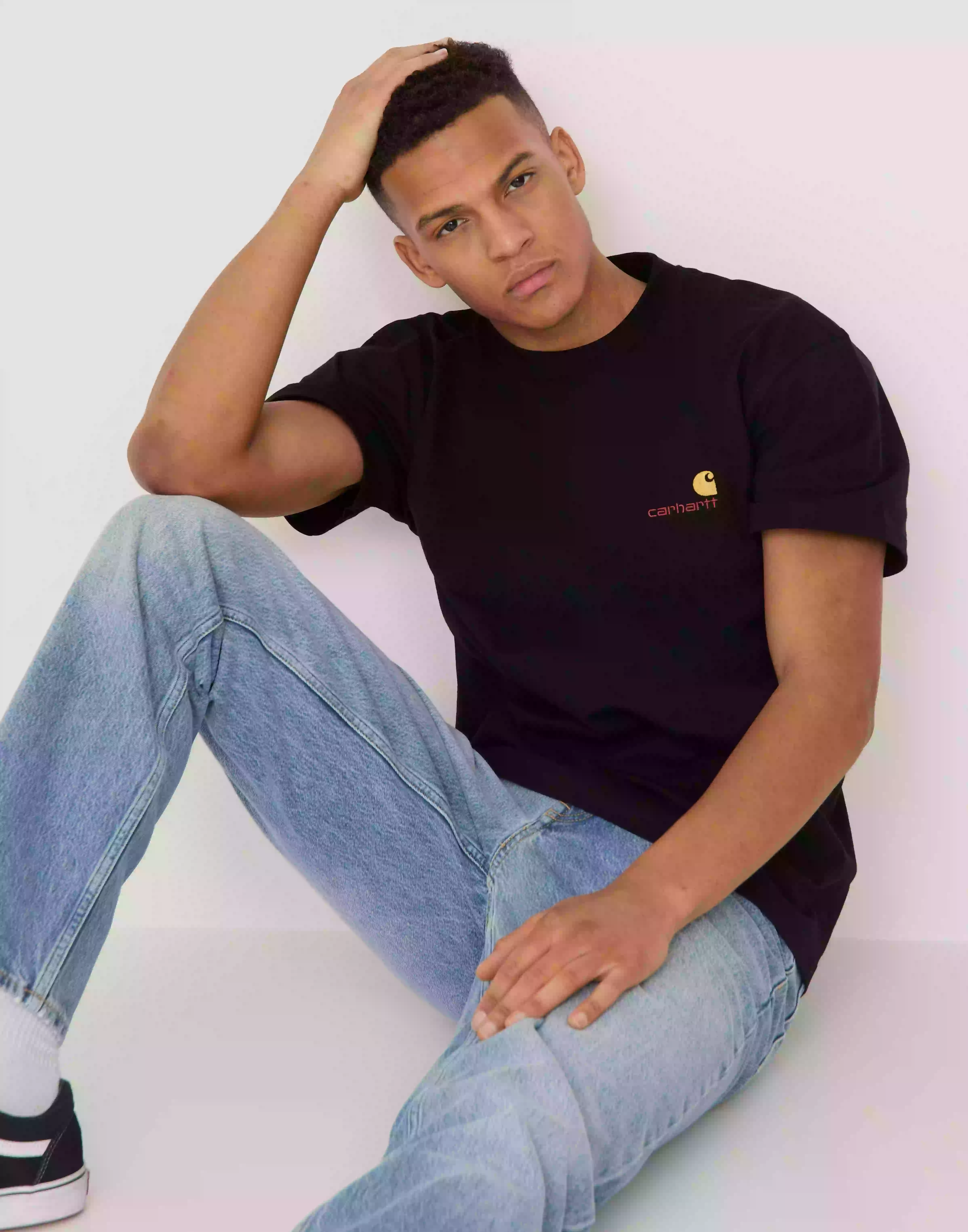 Carhartt WIP S/S American Script T-Shirt Märkes t-shirts Black
