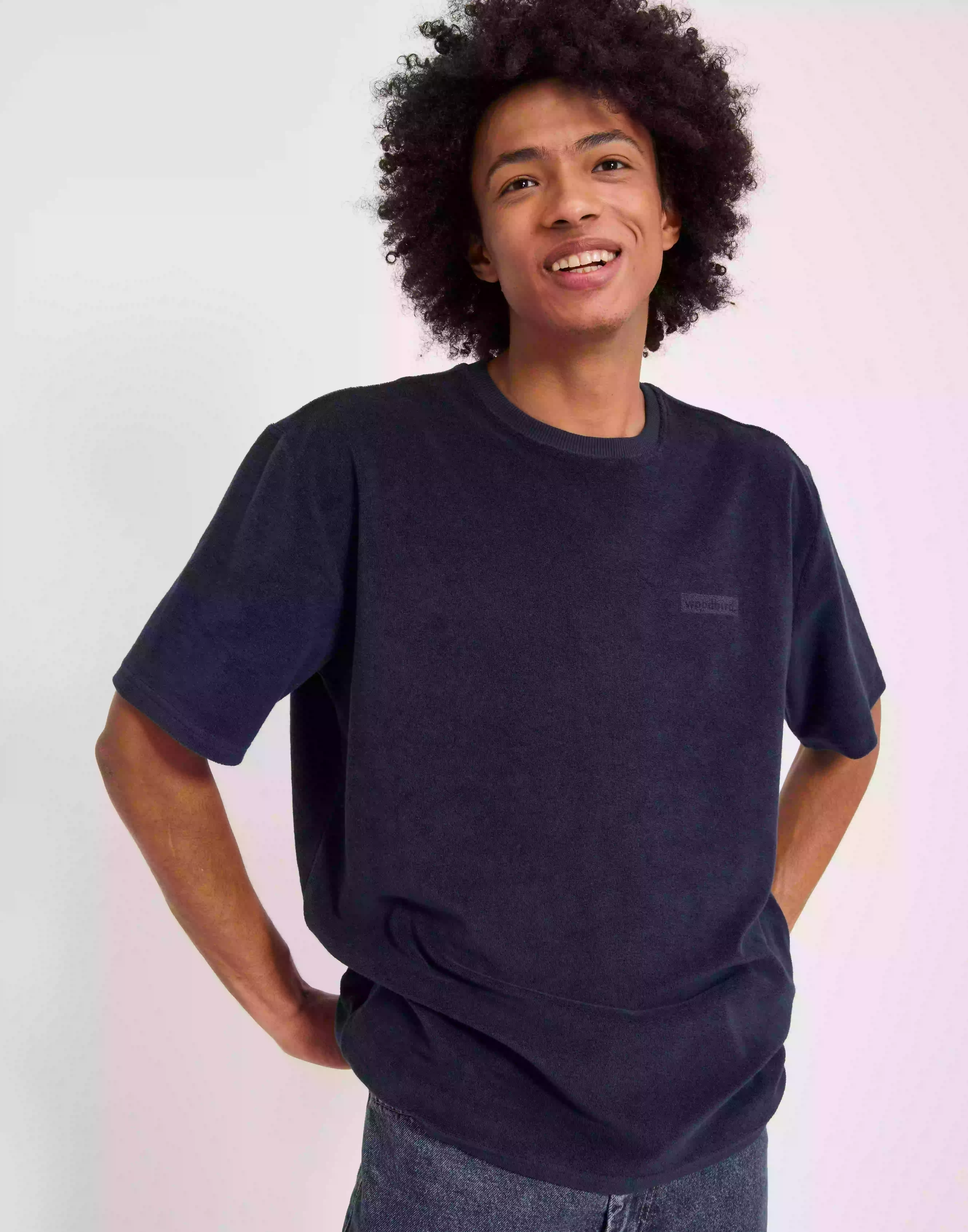 Woodbird Steen Towel Tee Kortärmade t-shirts Navy