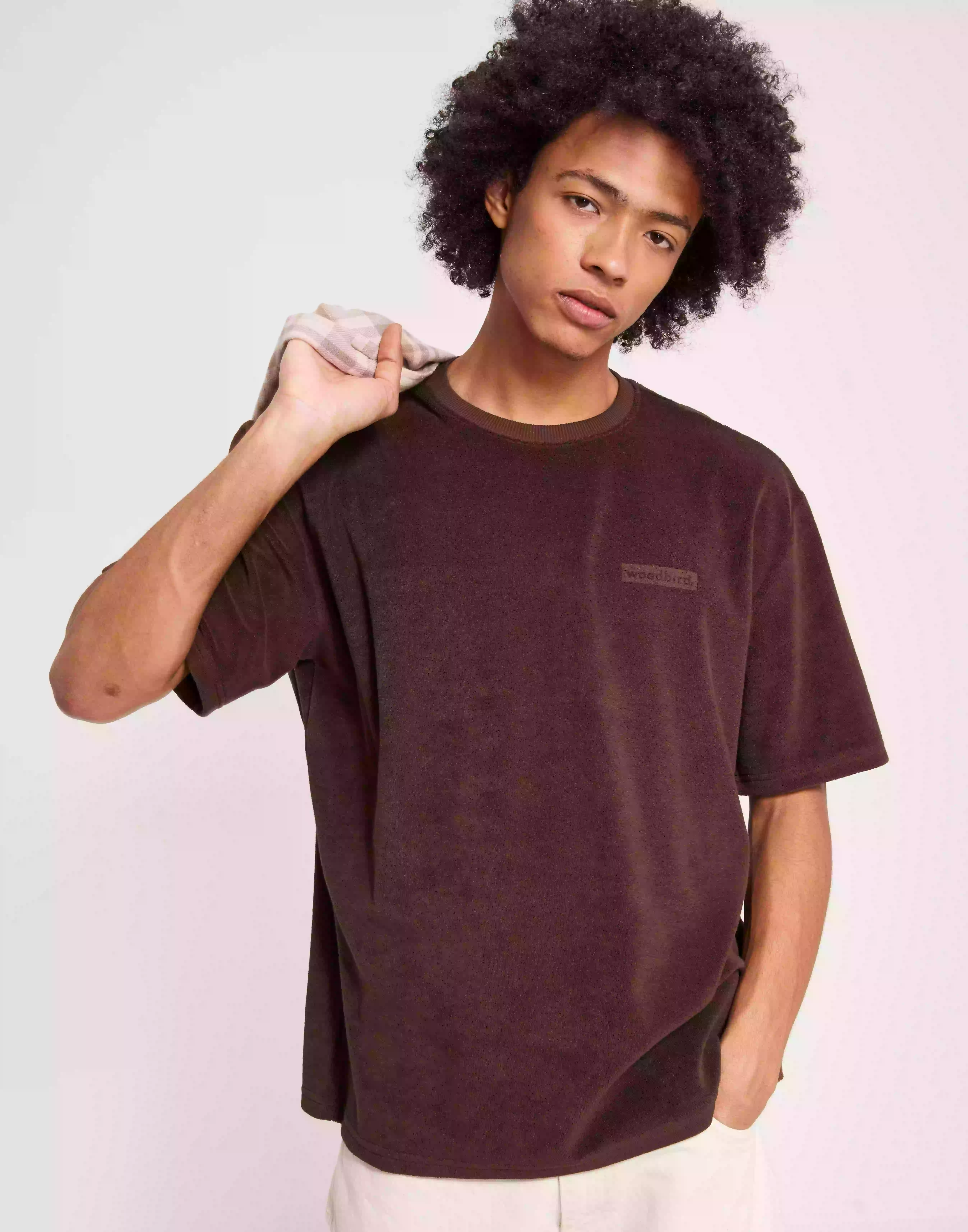 Woodbird Steen Towel Tee Kortärmade t-shirts Brown