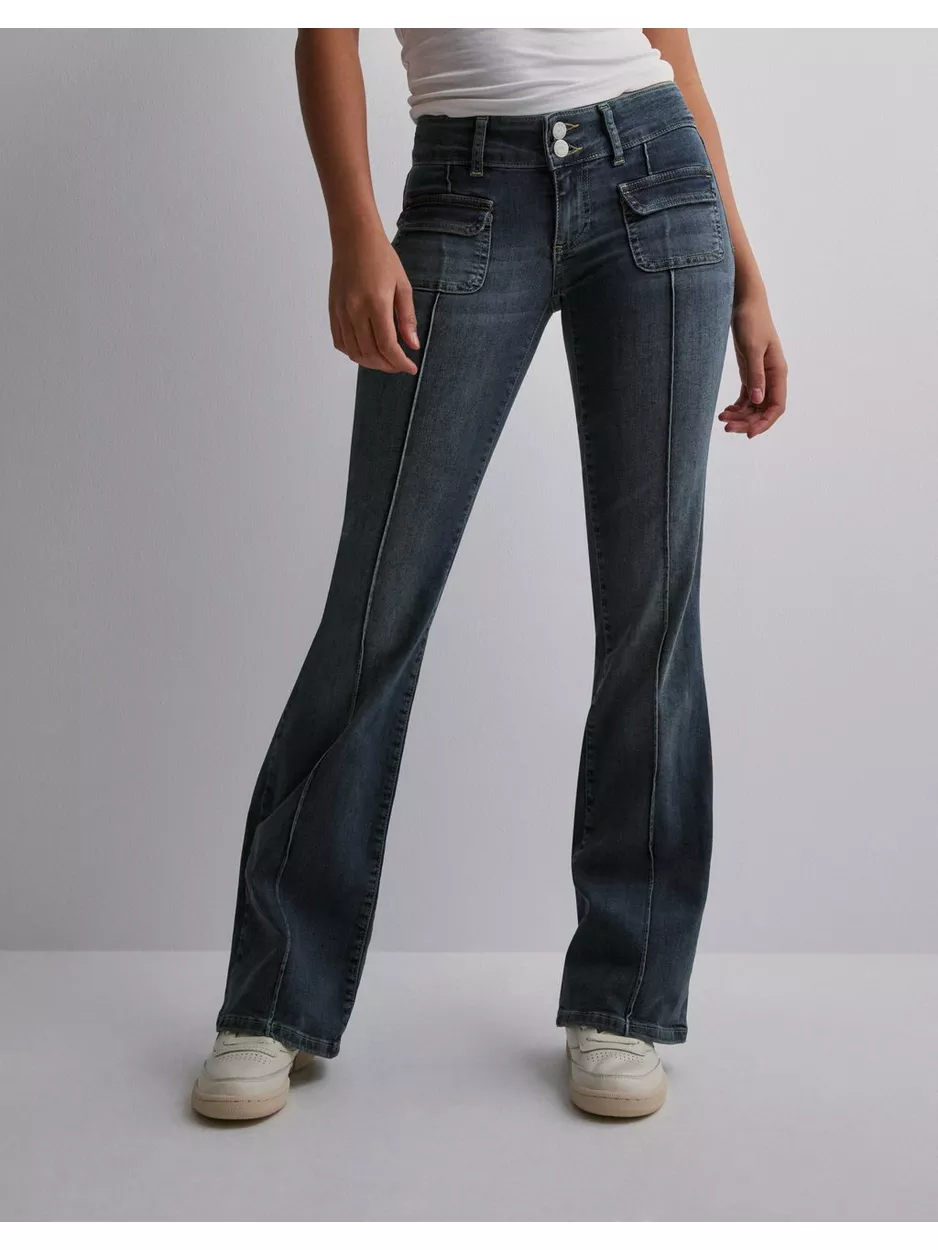 Nelly Low Waist Bootcut Pocket Jeans Vintage Blue Denim