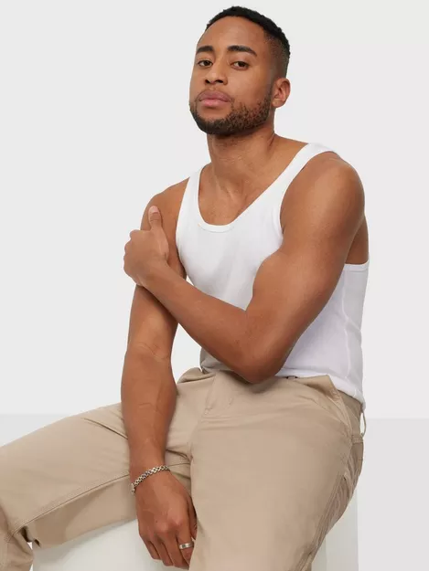 Men's white ribbed tank top in organic cotton - 2-pack - Bread & Boxers -  Bread & Boxers