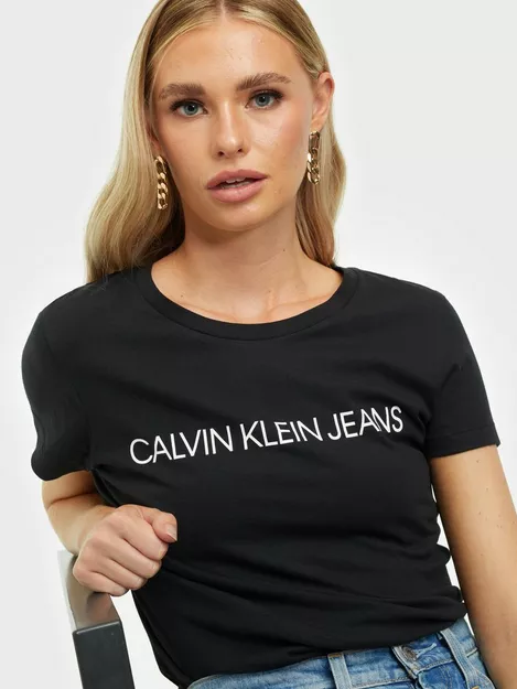 Buy Calvin Klein Jeans CORE FIT LOGO TEE Black INSTITUTIONAL - SLIM