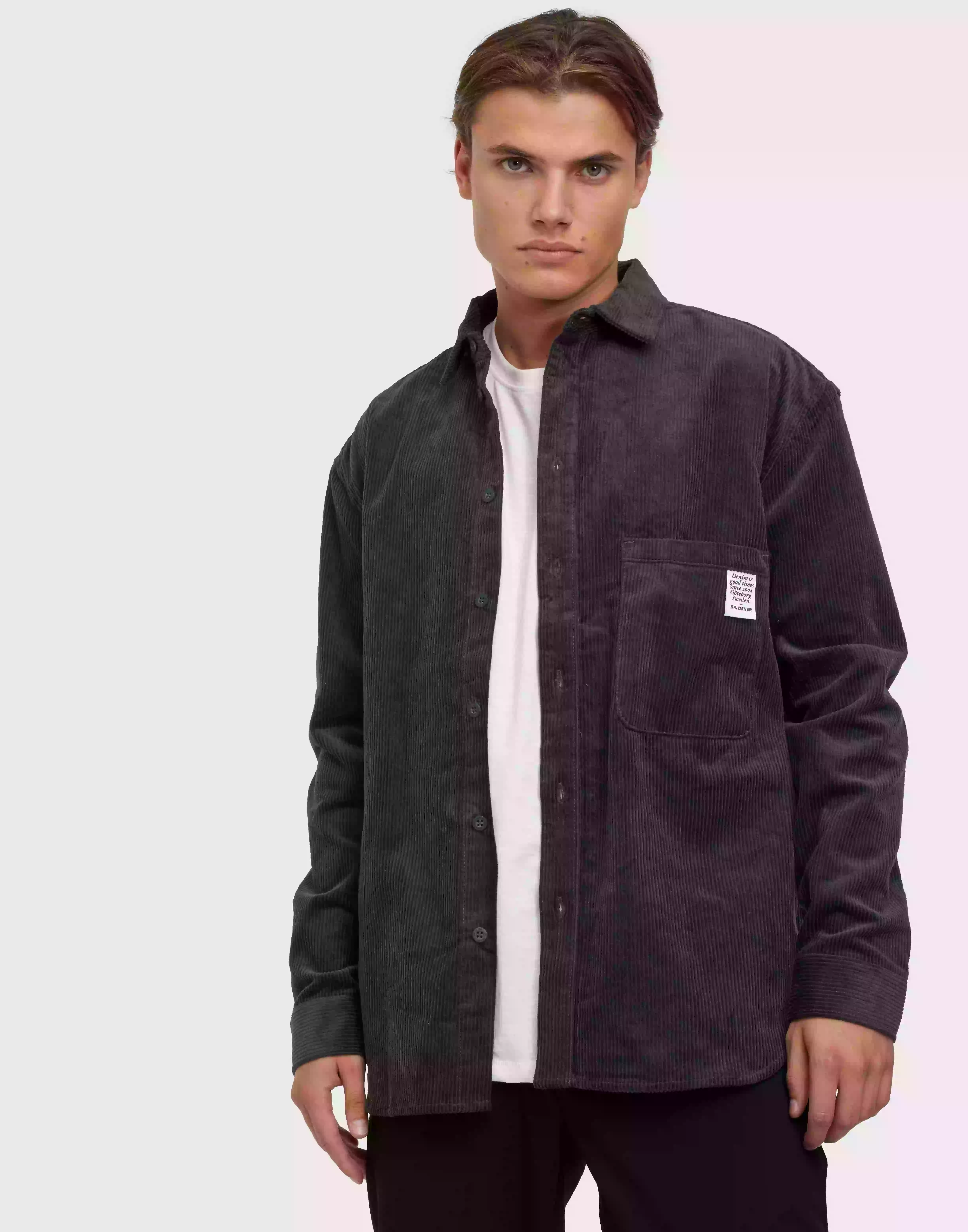 Dr Denim Frank Shirt Rutiga skjortor Graphite