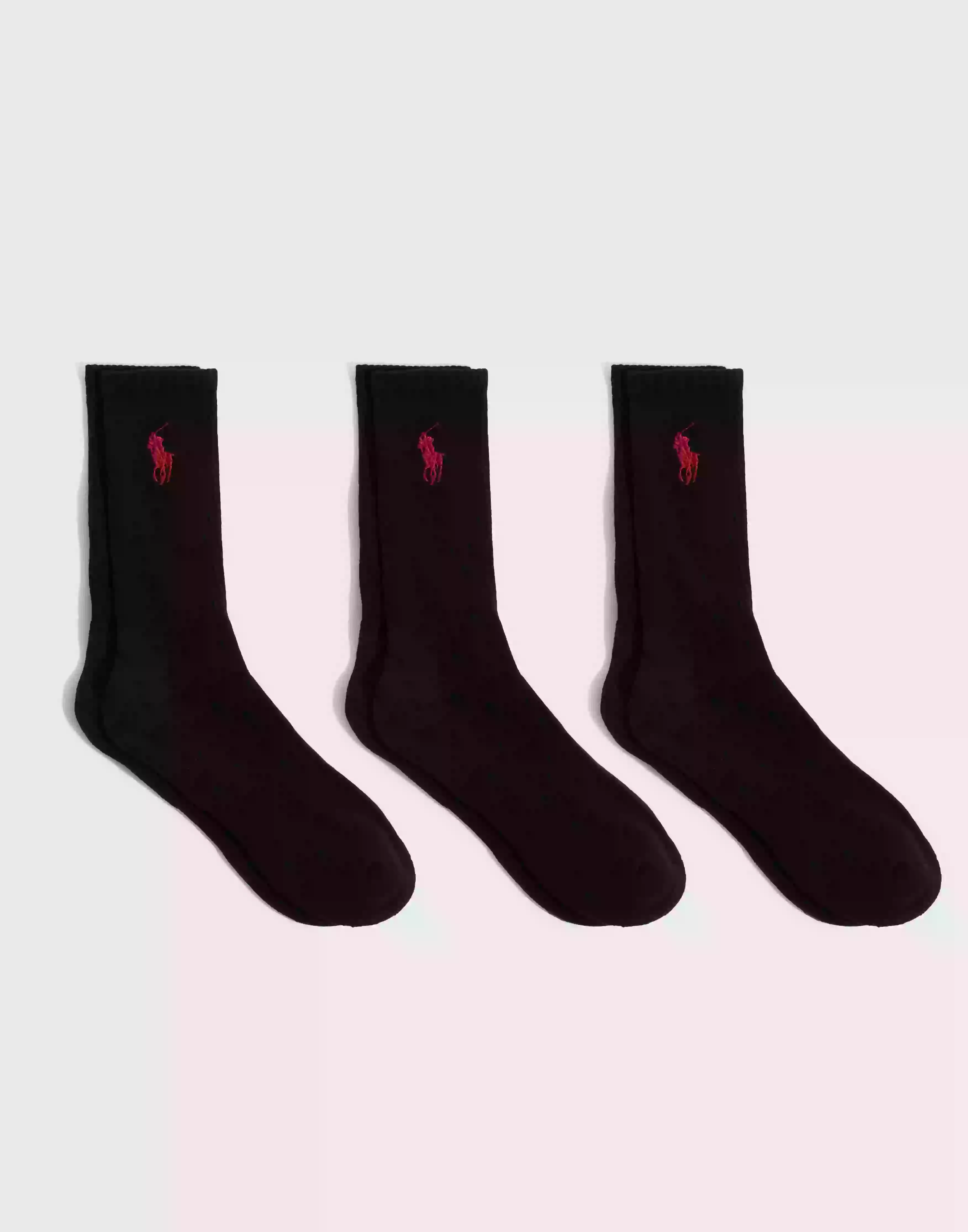 Polo Ralph Lauren Big Pny Crew Sock 3-Pack Strumpor Black