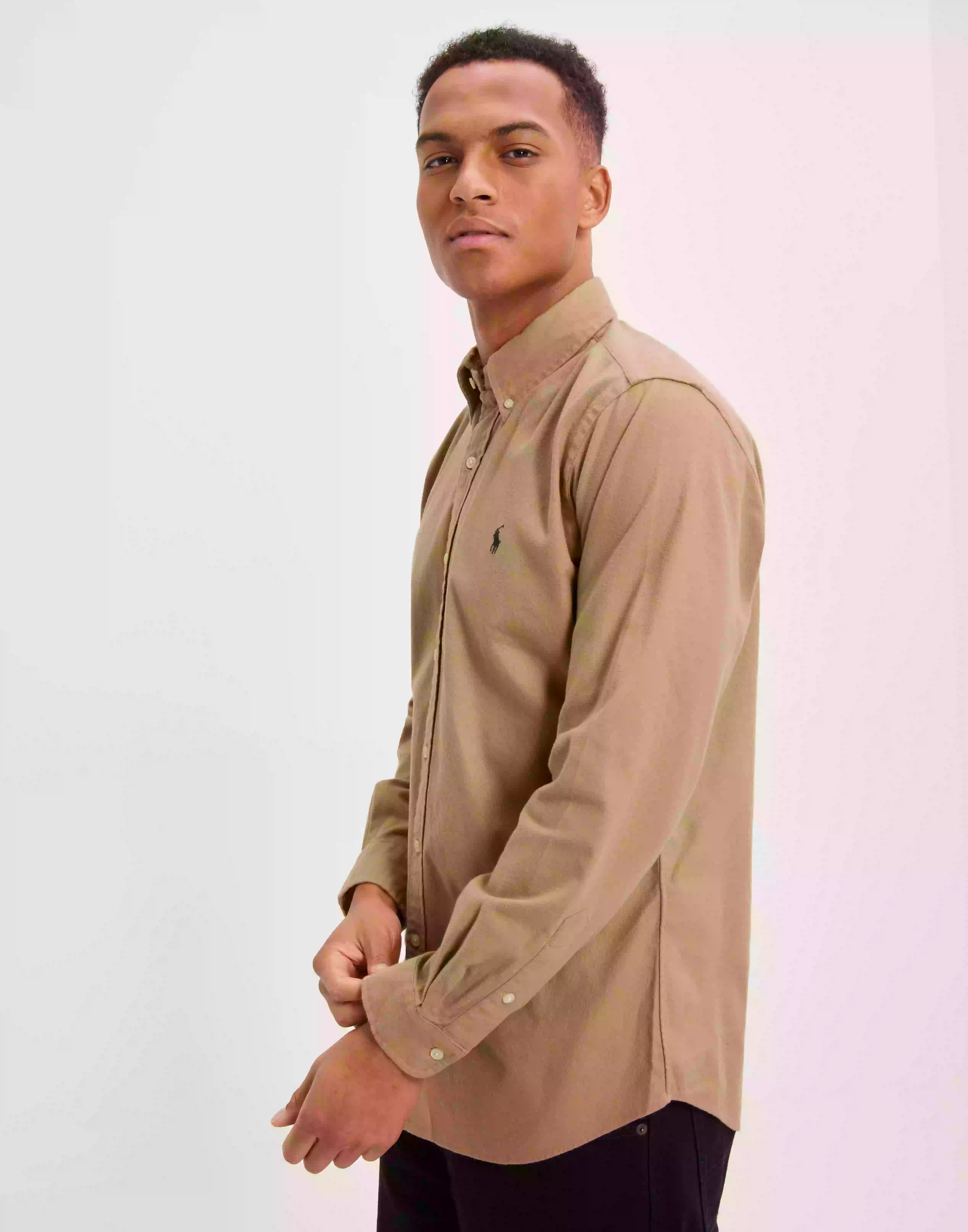 Polo Ralph Lauren Long Sleeve Sport Shirt Enfärgade skjortor Khaki