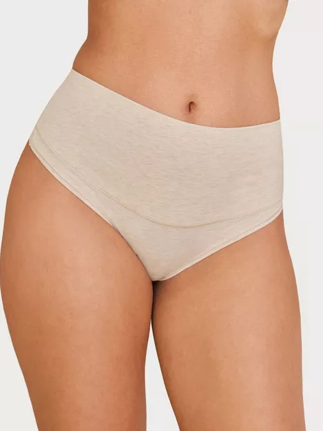 Spanx Cotton Comfort Thong - Heather Oatmeal • Price »
