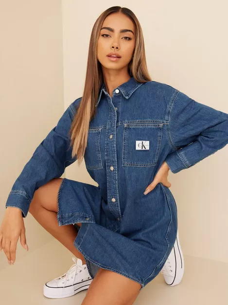 Buy Calvin Klein Jeans UTILITY SHIRT DRESS - Blue