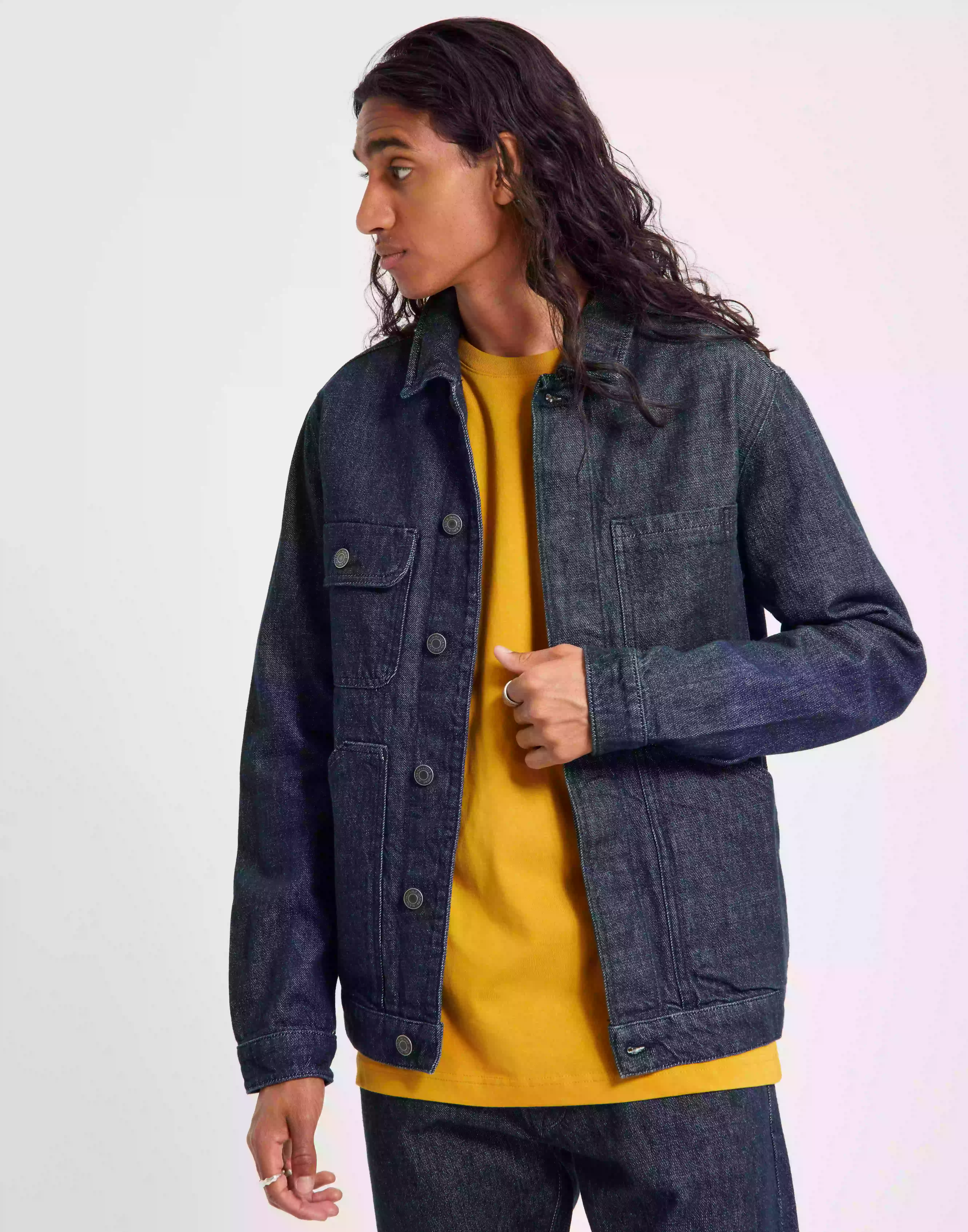 Selected Homme Slhwill 25601 Rinse Lca Jacket W Jeansjackor Dark Blue Denim