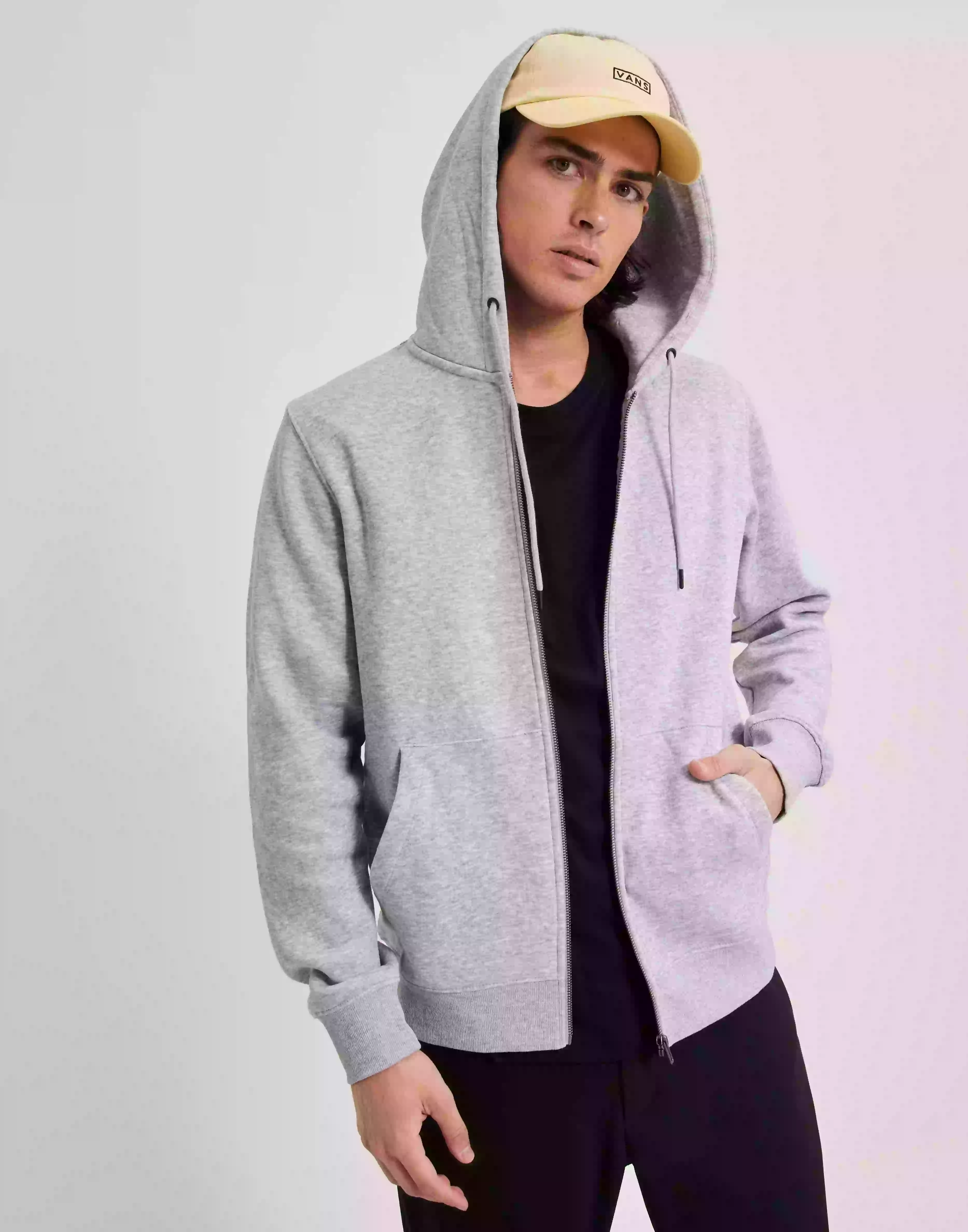 Jack & Jones Jjestar Basic Sweat Zip Hood Noos Gensere Light Grey Melange