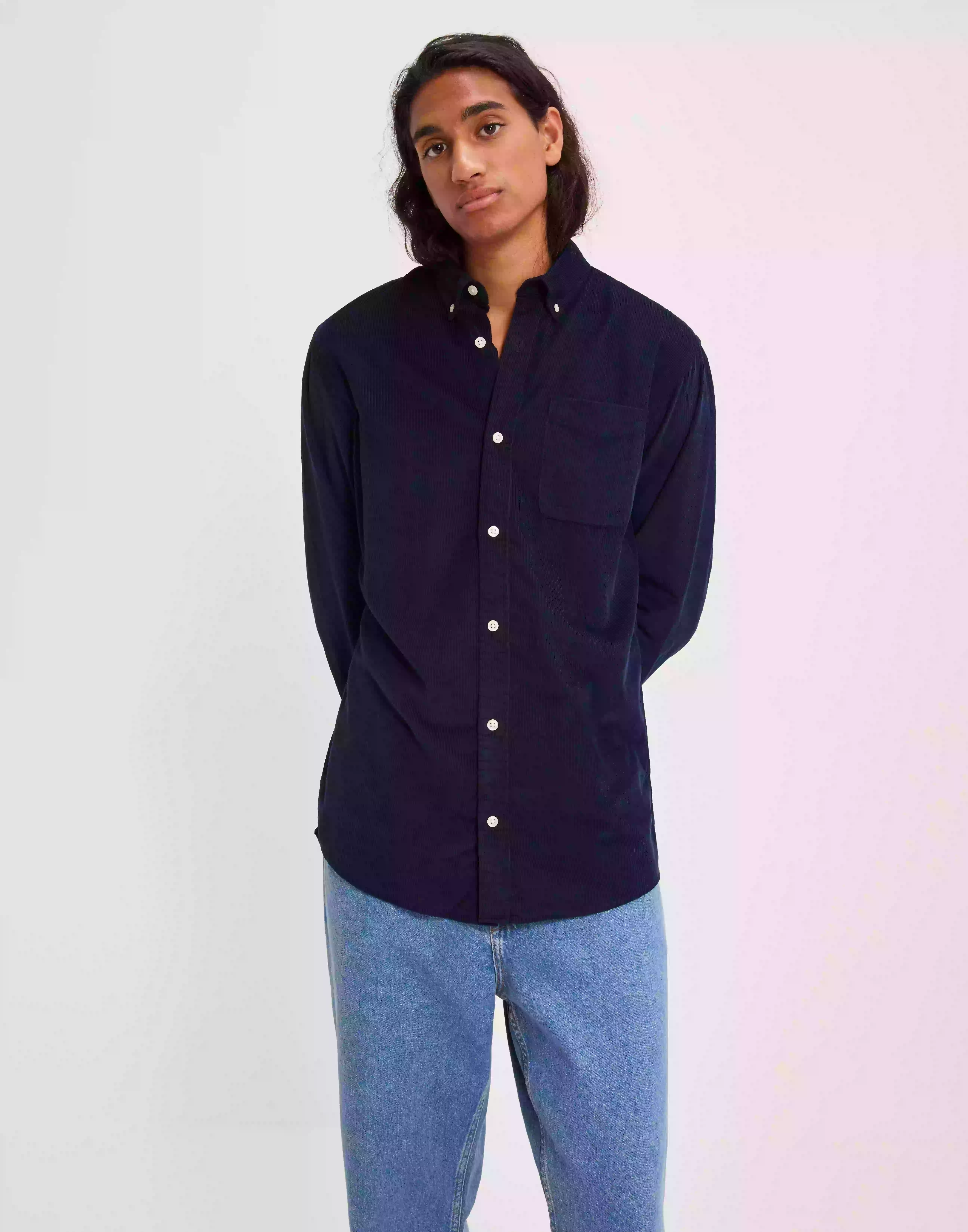 Jack & Jones Jjeclassic Corduroy Shirt L/S Sn Manchesterskjortor Navy Blazer Slim Fit