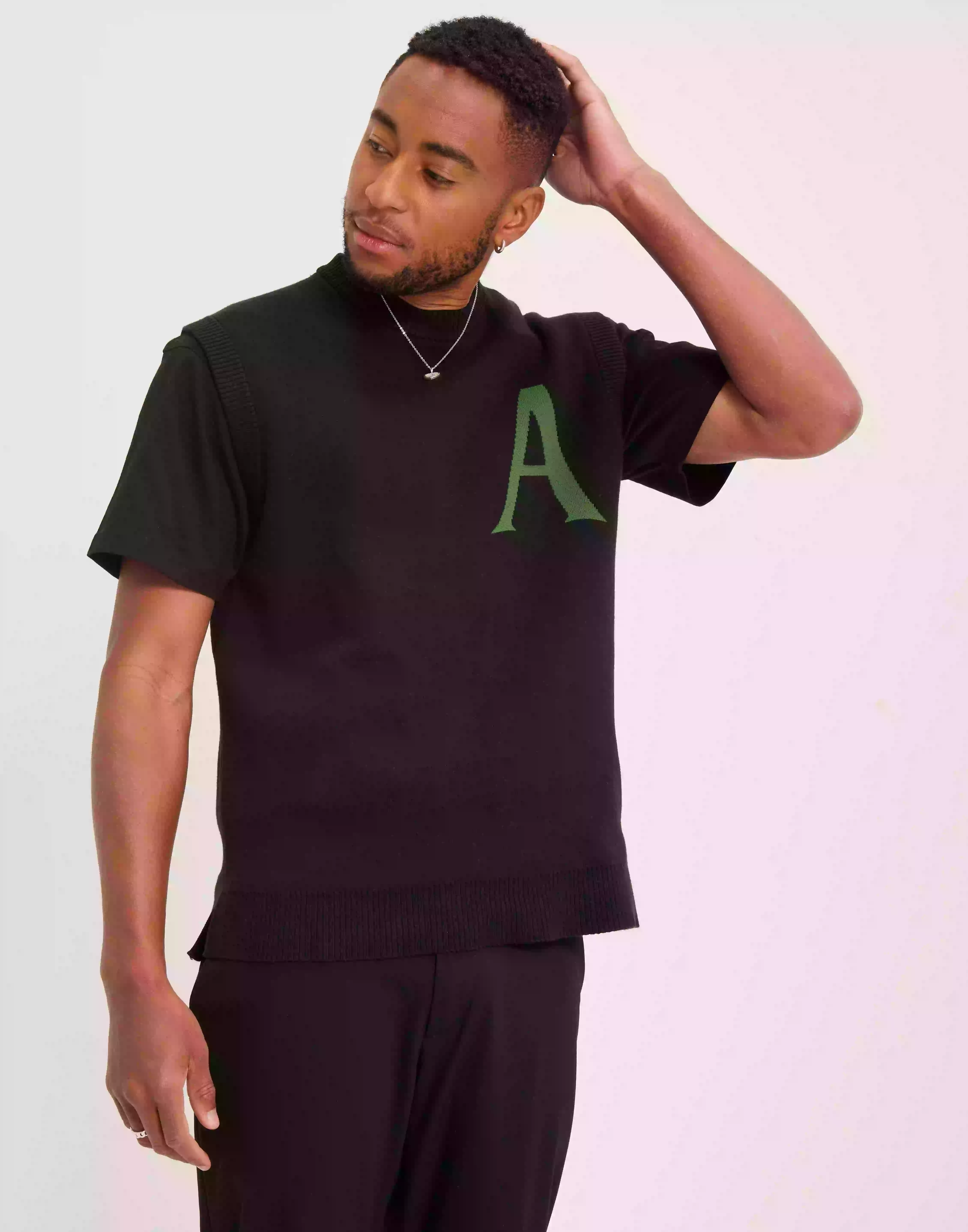 Only & Sons Onspasco Loose 12 Jaq Vest Knit 279 Stickade västar Black No Letter