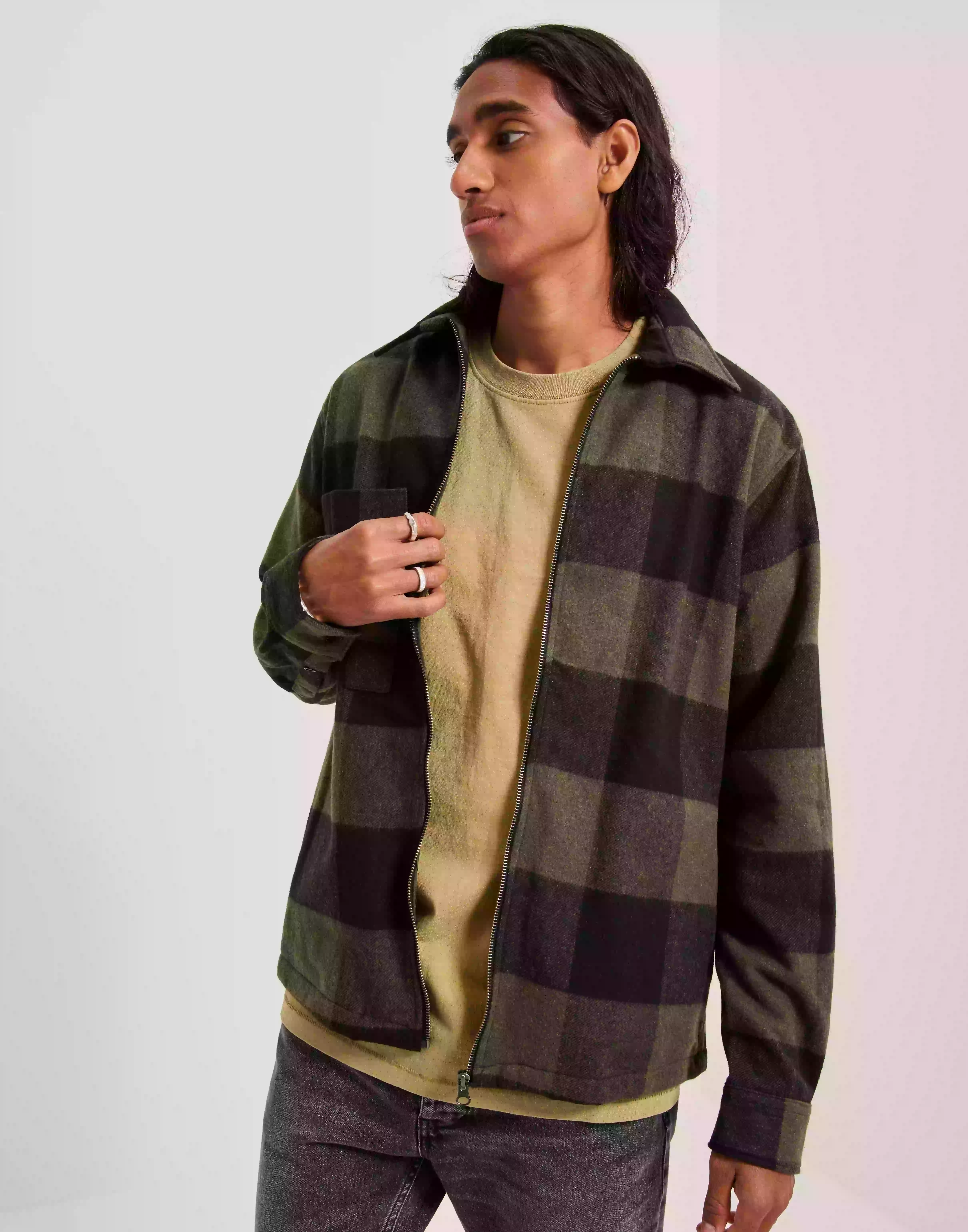 Selected Homme Slhloosedoller Overshirt Ls W Noos Skjortjackor Dark Olive Box