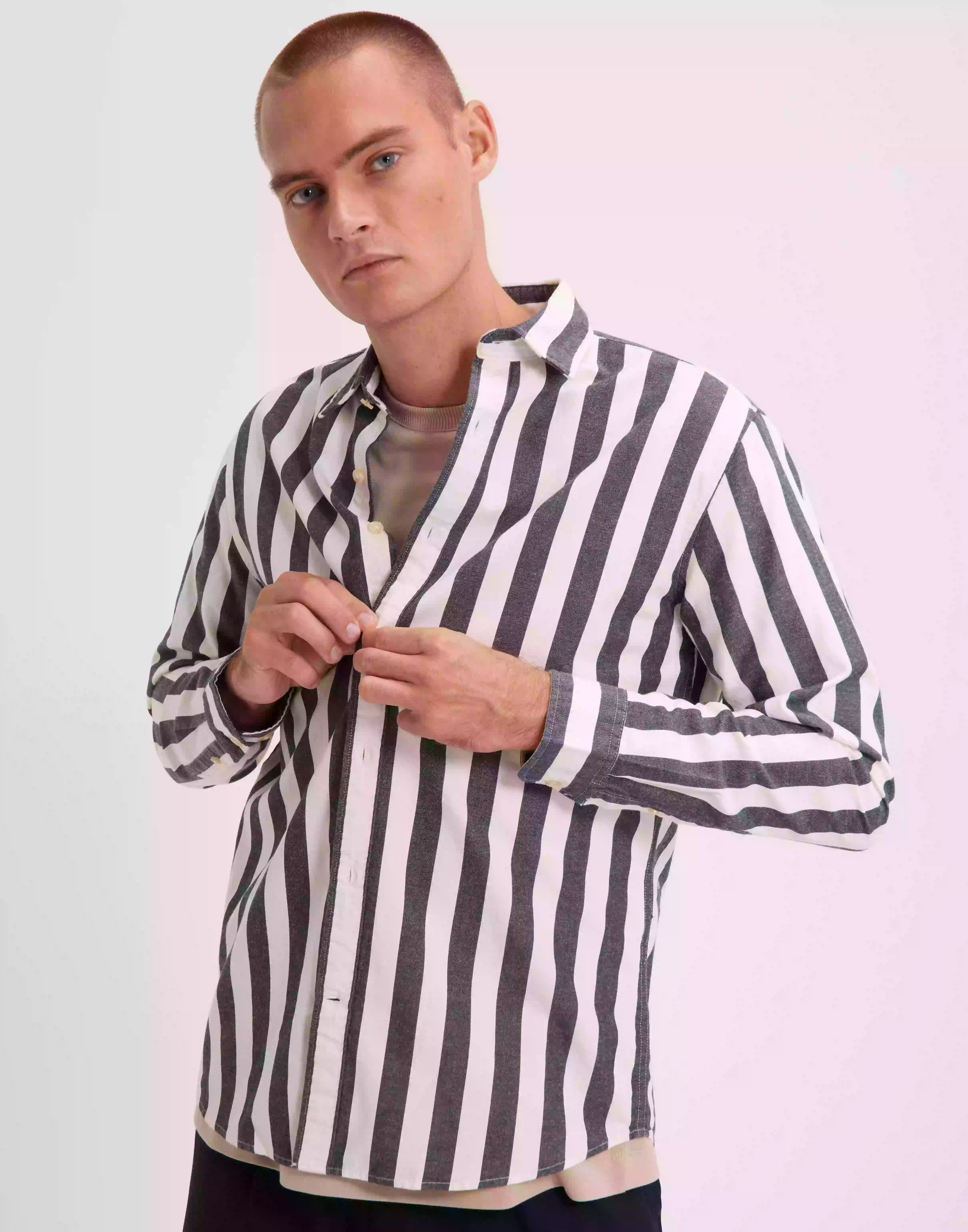 Selected Homme Slhregpecko Shirt Ls Stripes W Randiga skjortor Sky Captain Stripes
